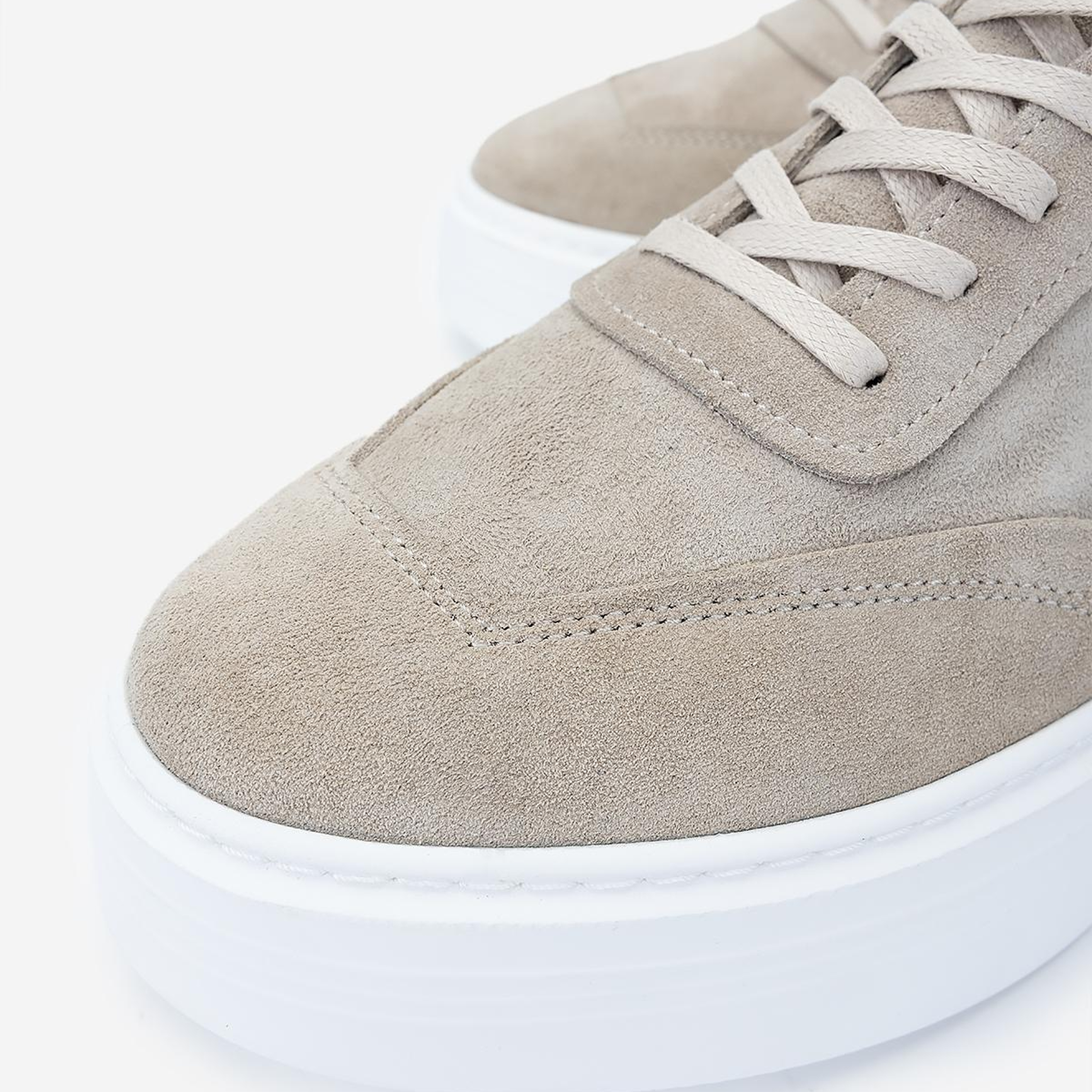 Valmenti Erkek Hakiki Deri Bej Süet Sneakers & Spor Ayakkabı