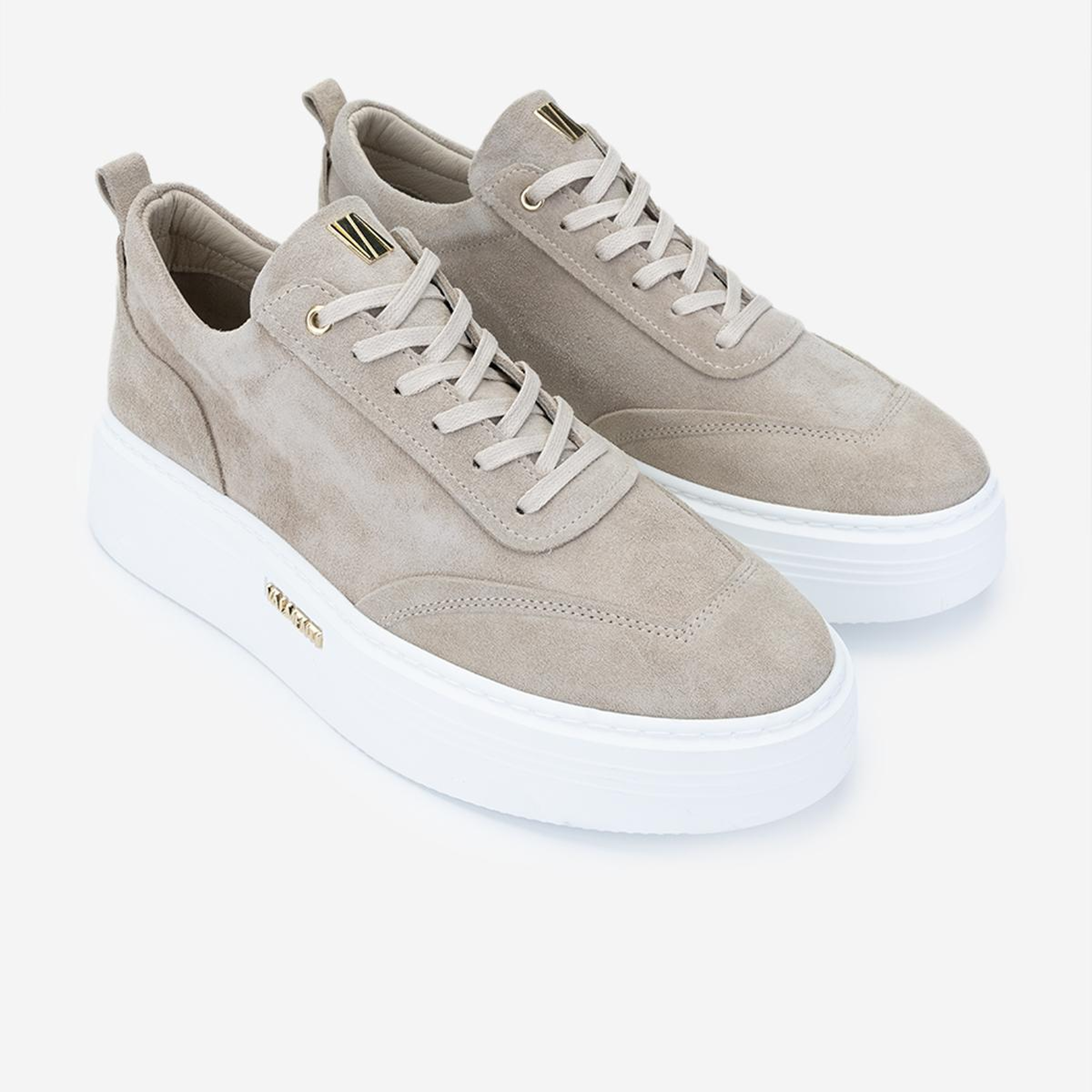 Valmenti Erkek Hakiki Deri Bej Süet Sneakers & Spor Ayakkabı