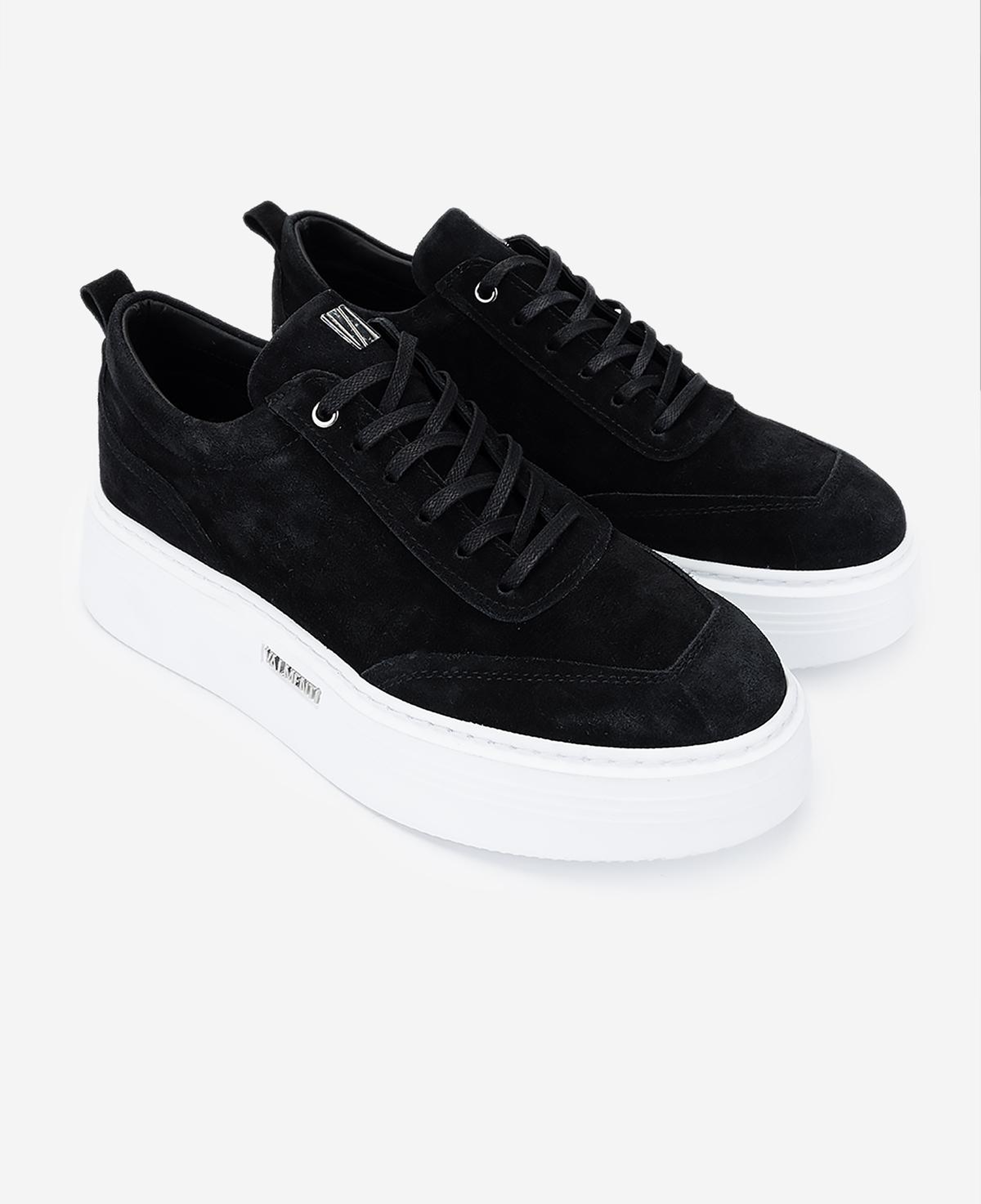 Valmenti Erkek Hakiki Deri Siyah Süet Sneakers & Spor Ayakkabı