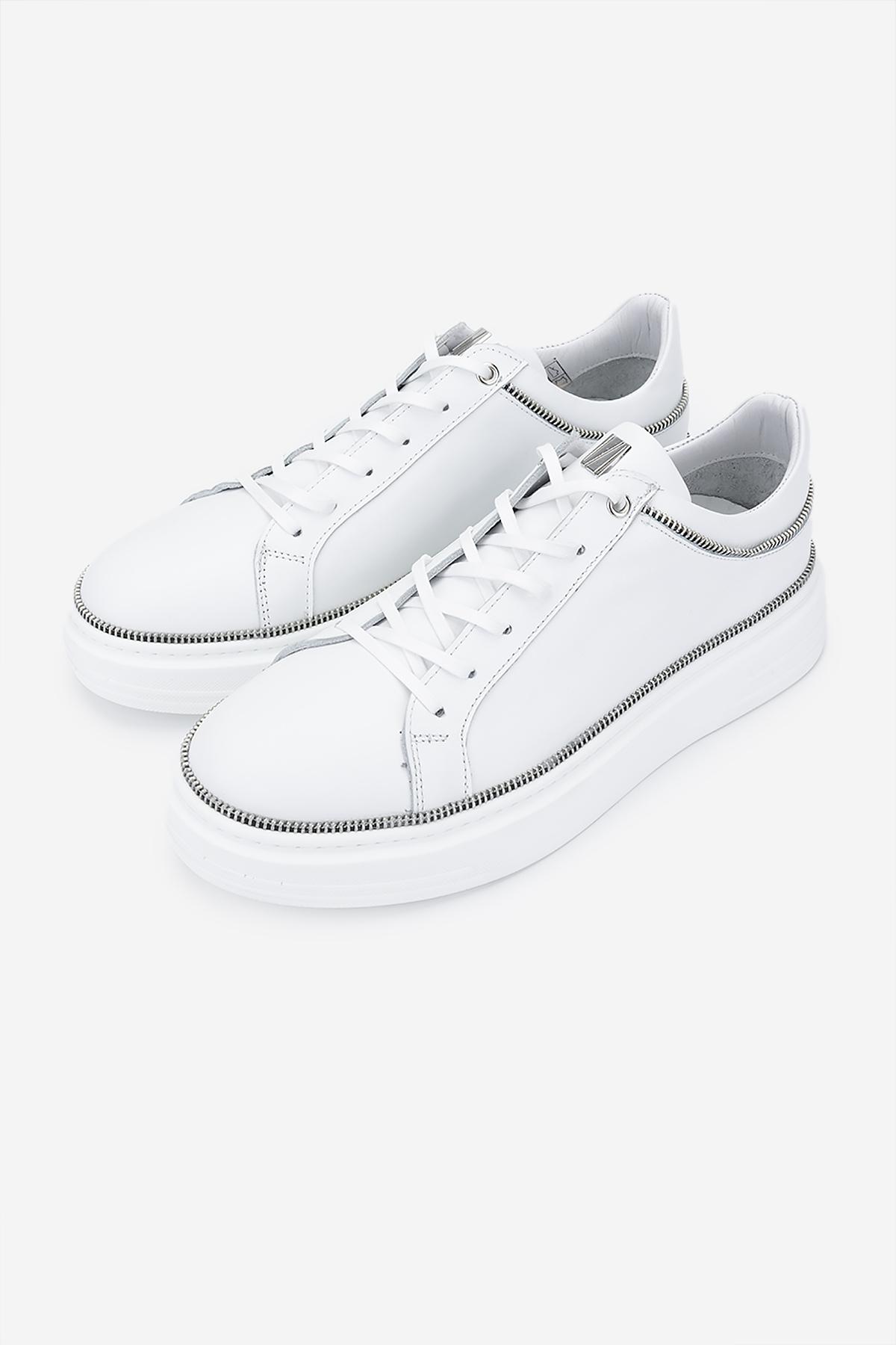 Valmenti Erkek Hakiki Deri Beyaz Sneakers & Spor Ayakkabı