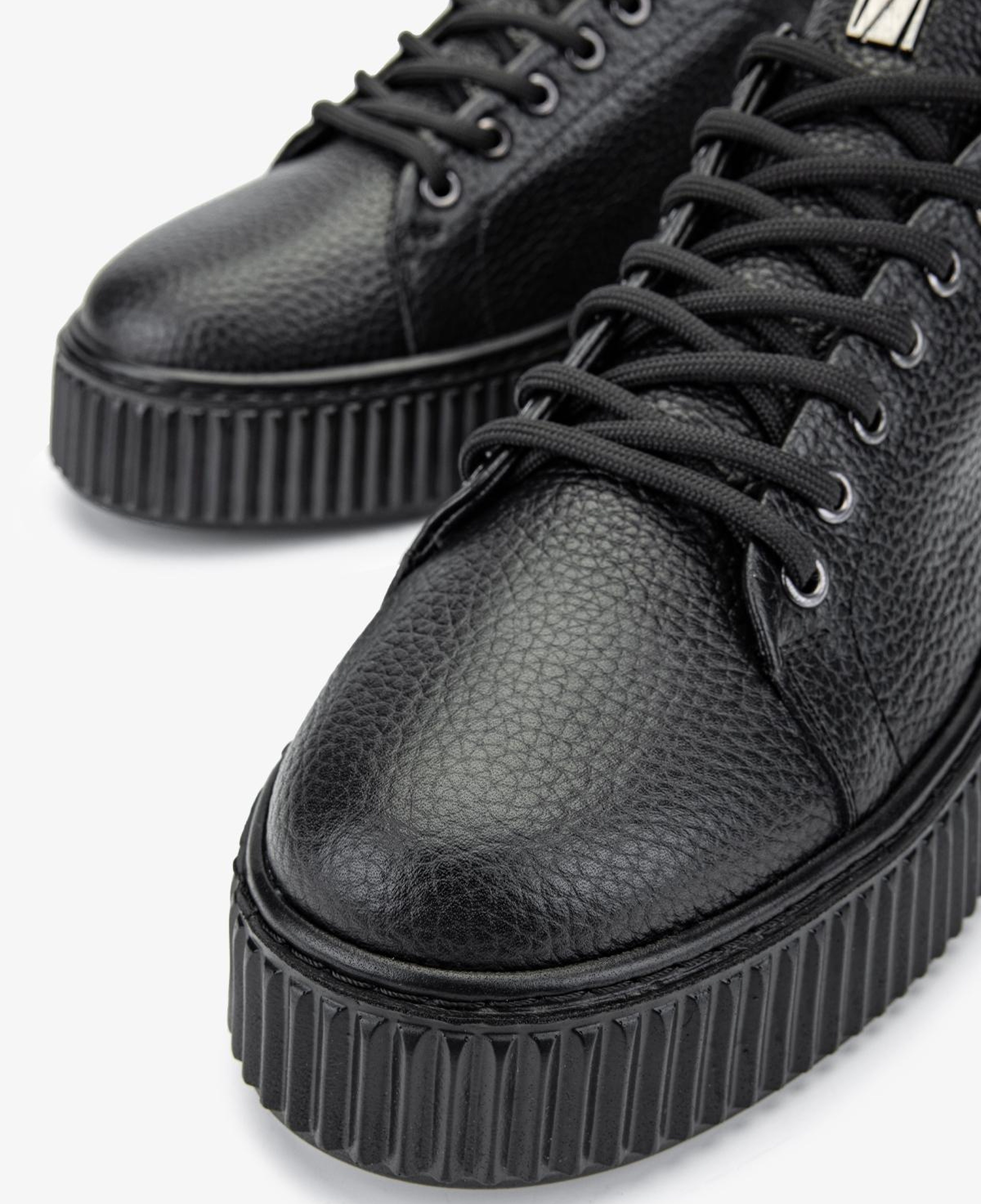 Valmenti Erkek Hakiki Deri Siyah Floter Sneakers & Spor Ayakkabı