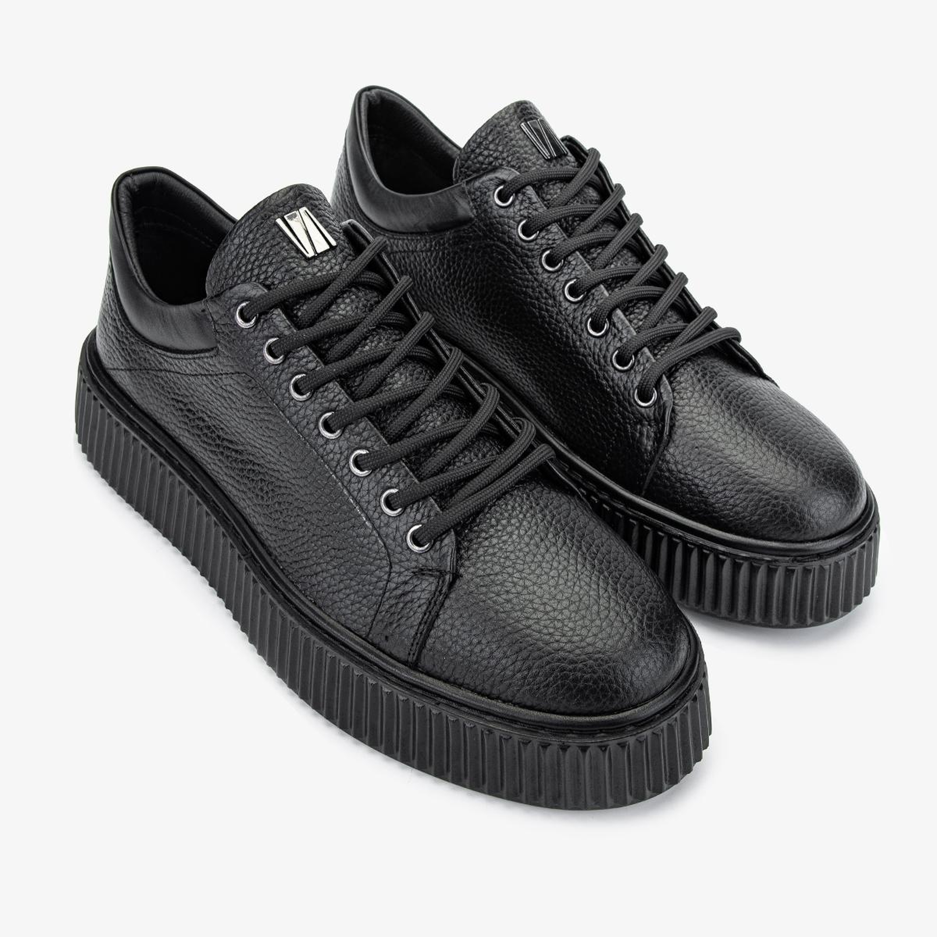 Valmenti Erkek Hakiki Deri Siyah Floter Sneakers & Spor Ayakkabı