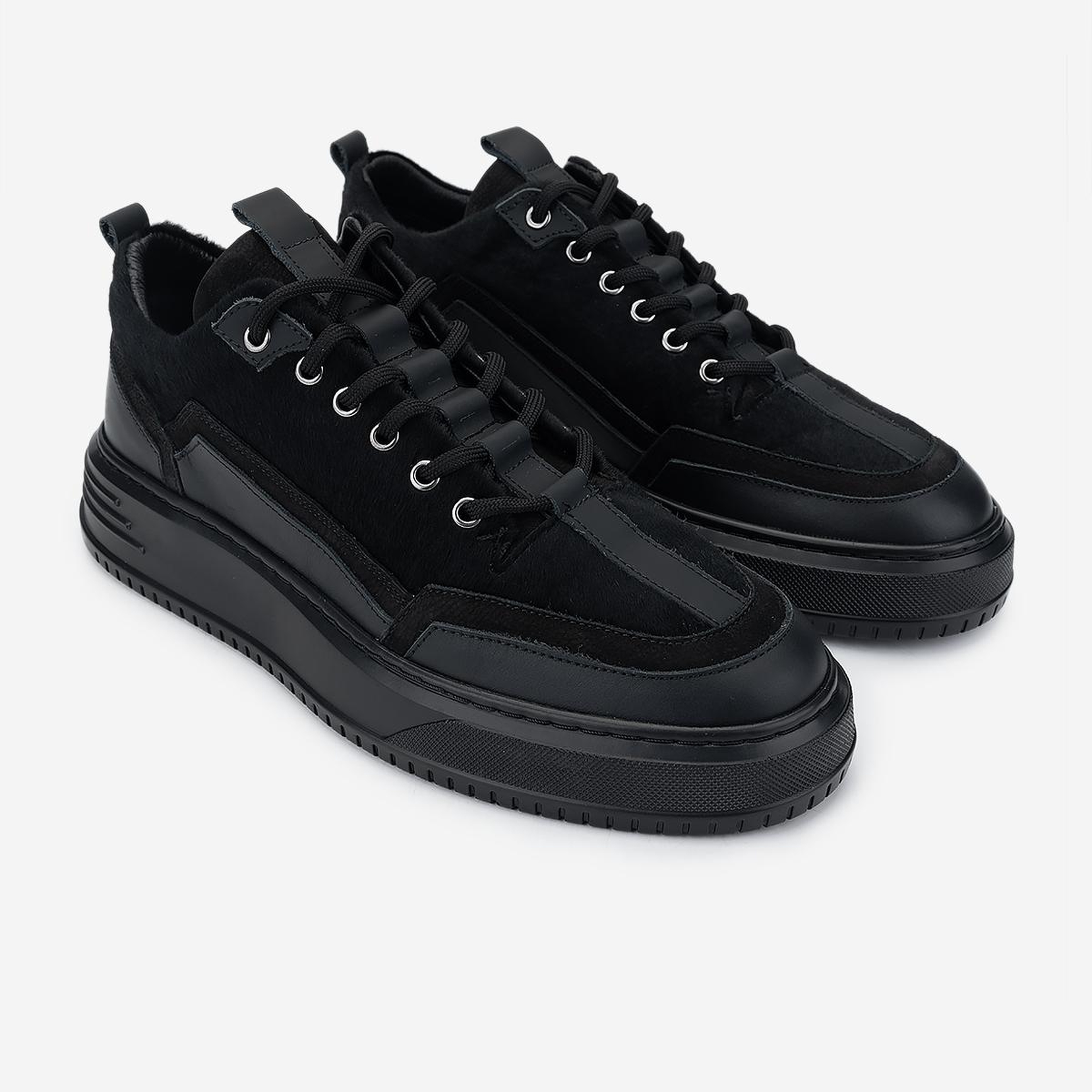 Valmenti Erkek Hakiki Deri Siyah Sneakers & Spor Ayakkabı