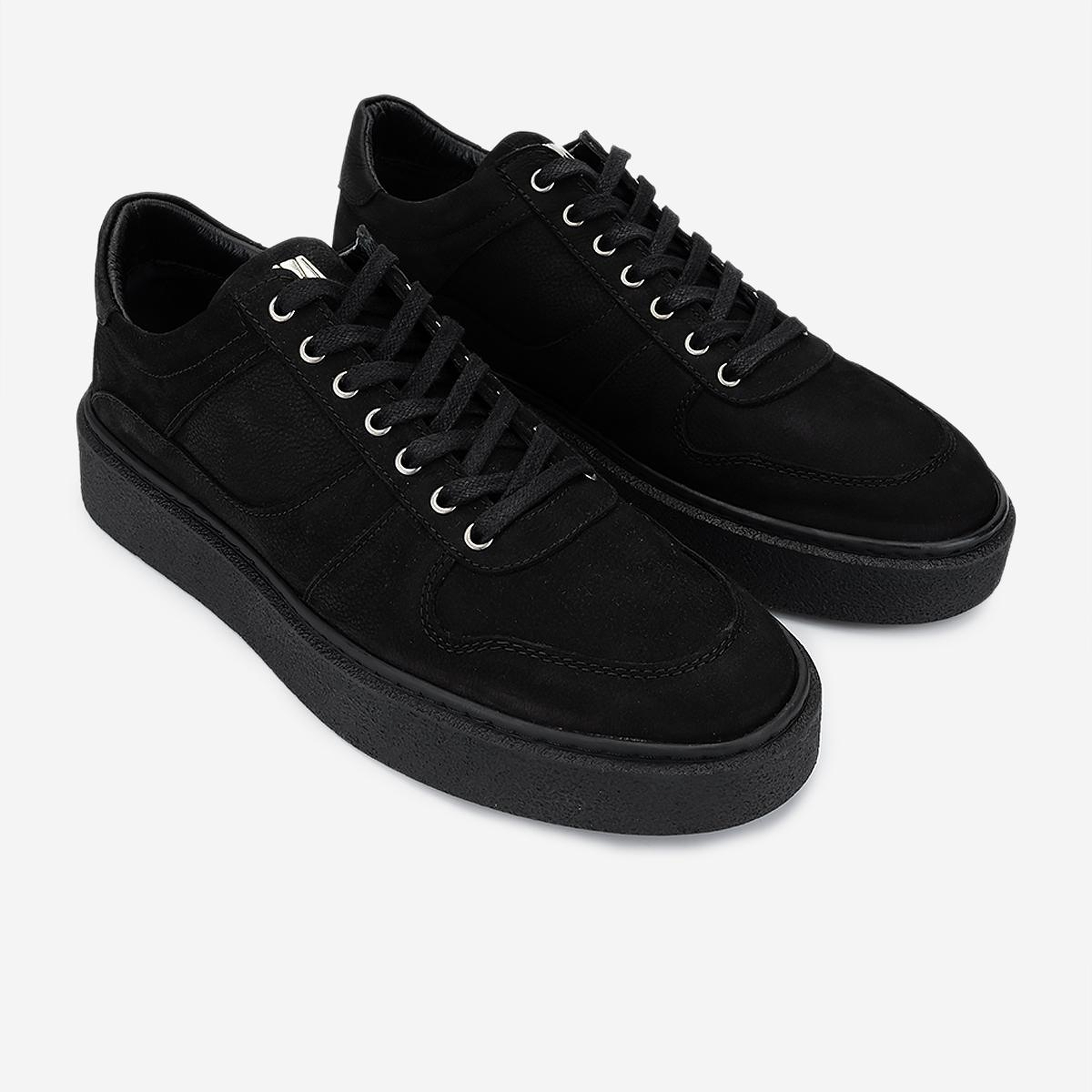 Valmenti Erkek Hakiki Deri Siyah Nubuk Sneakers & Spor Ayakkabı