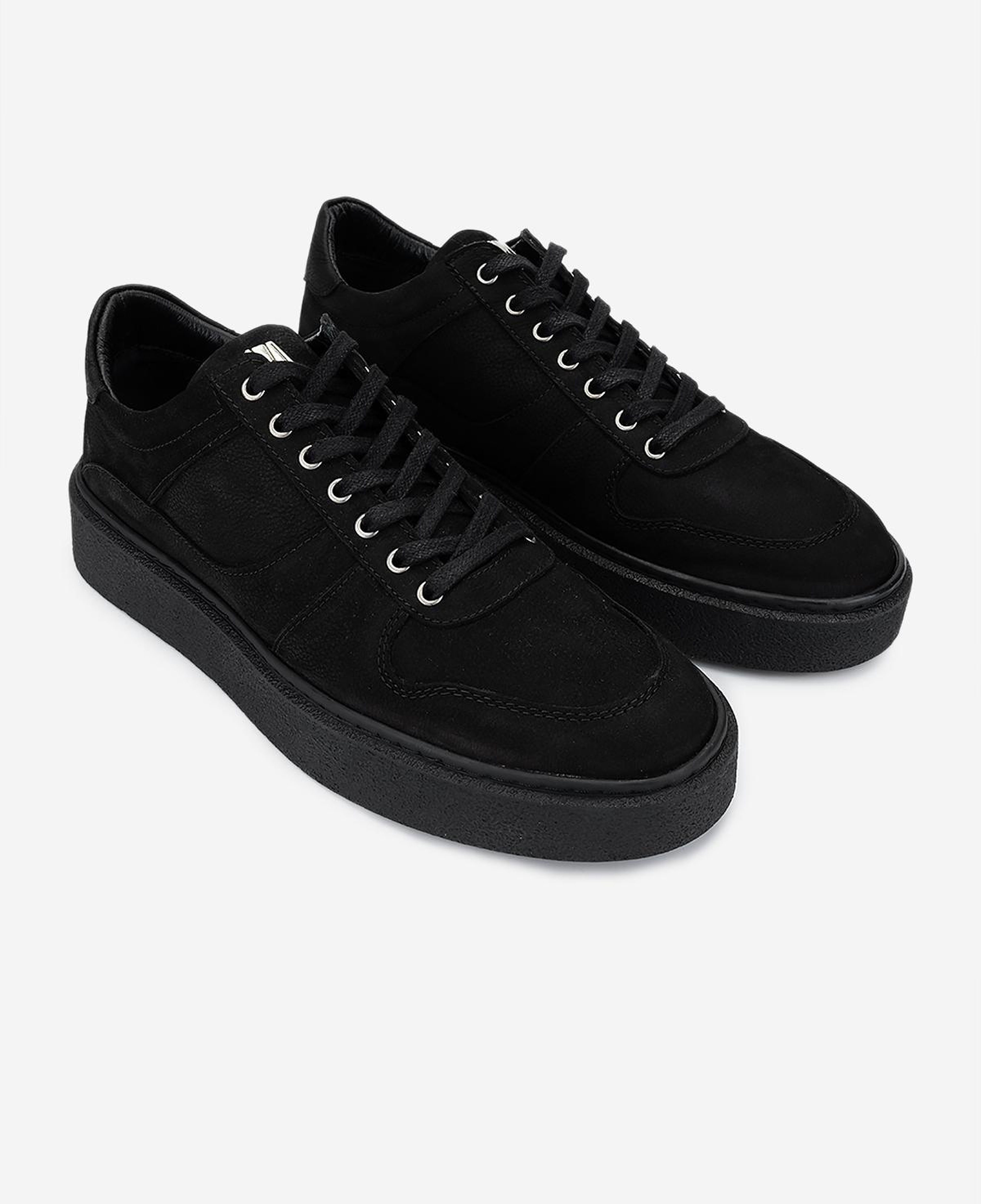 Valmenti Erkek Hakiki Deri Siyah Nubuk Sneakers & Spor Ayakkabı