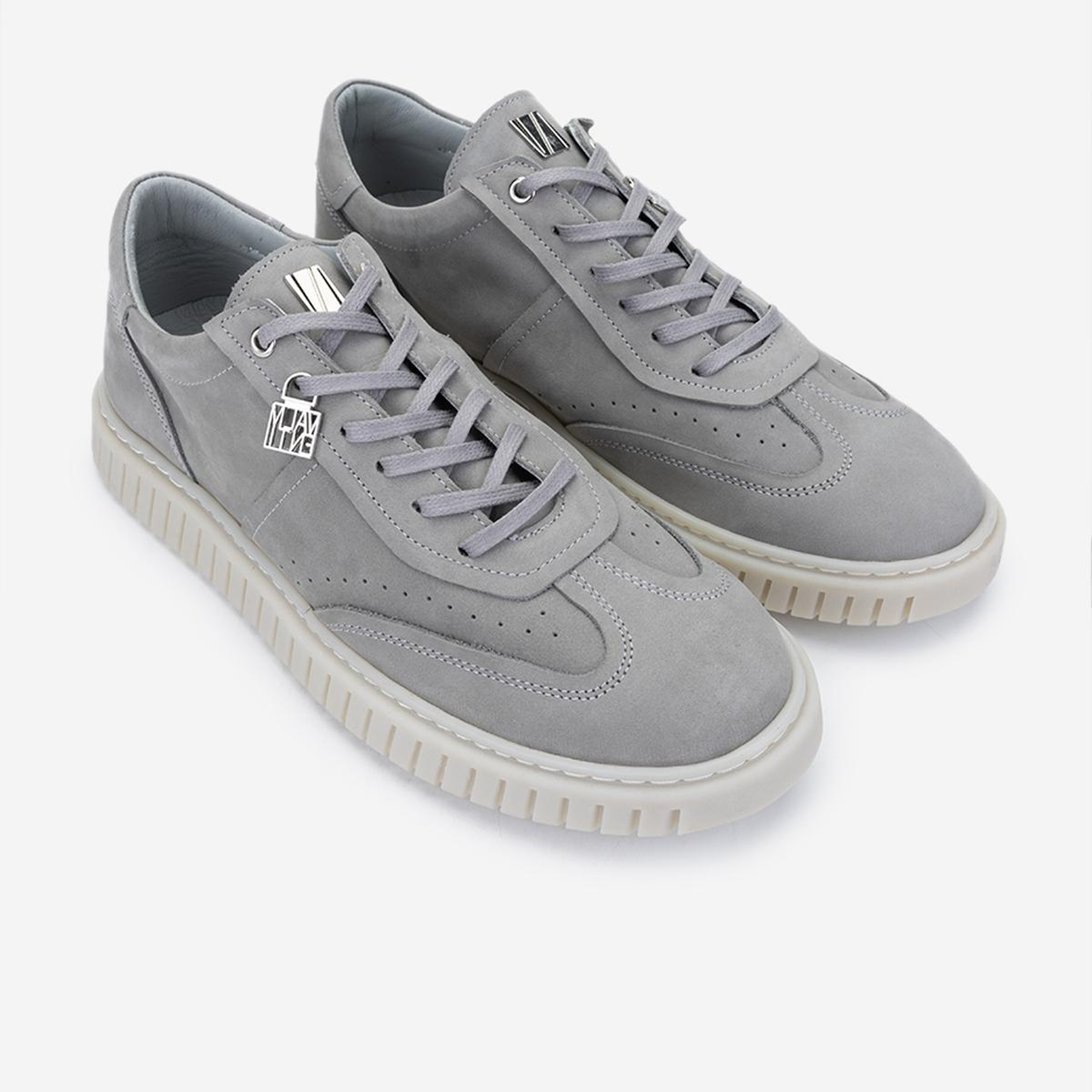 Valmenti Erkek Hakiki Deri Gri Nubuk Sneakers & Spor Ayakkabı