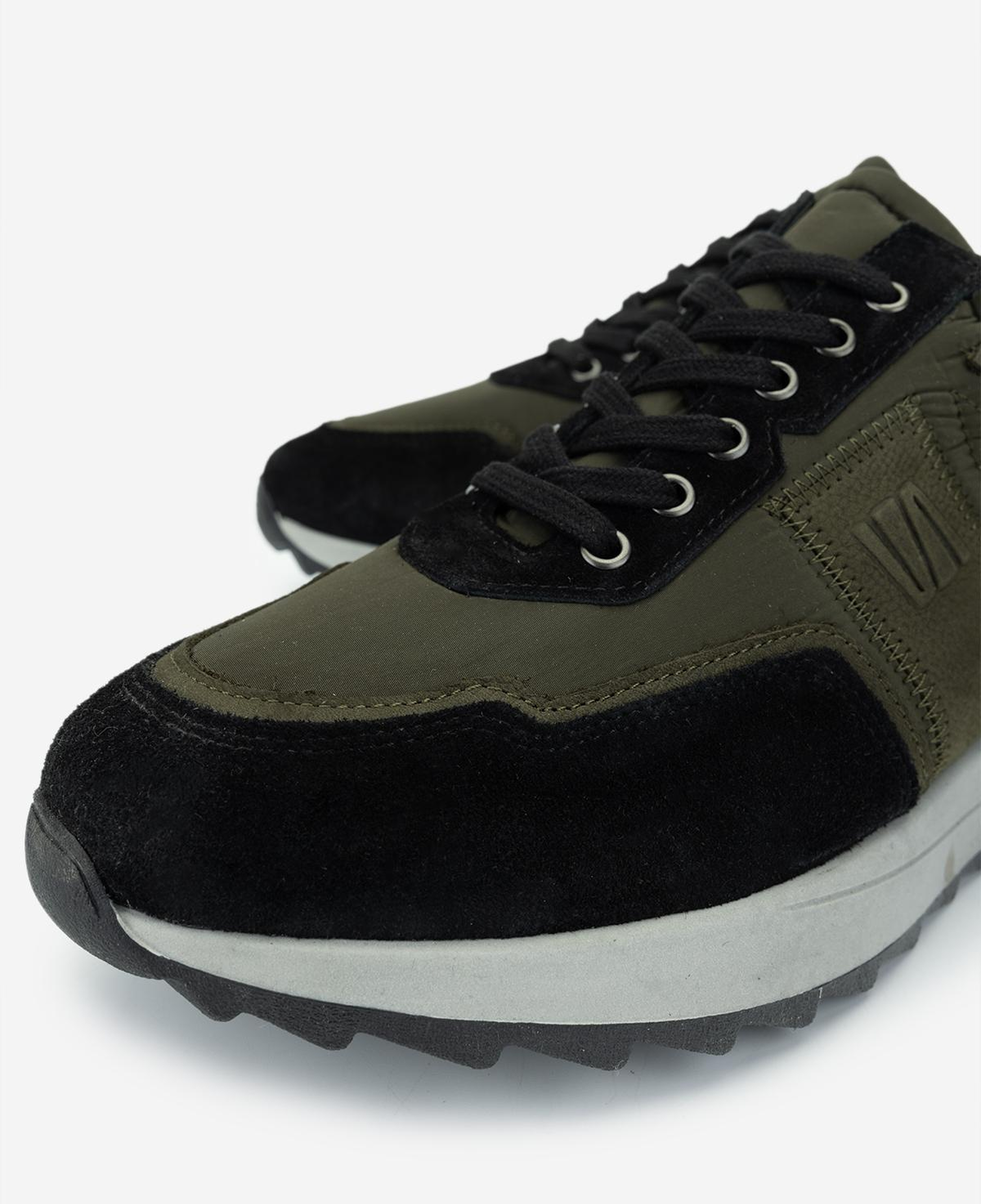 Valmenti Erkek Hakiki Deri Siyah/Haki Sneakers & Spor Ayakkabı