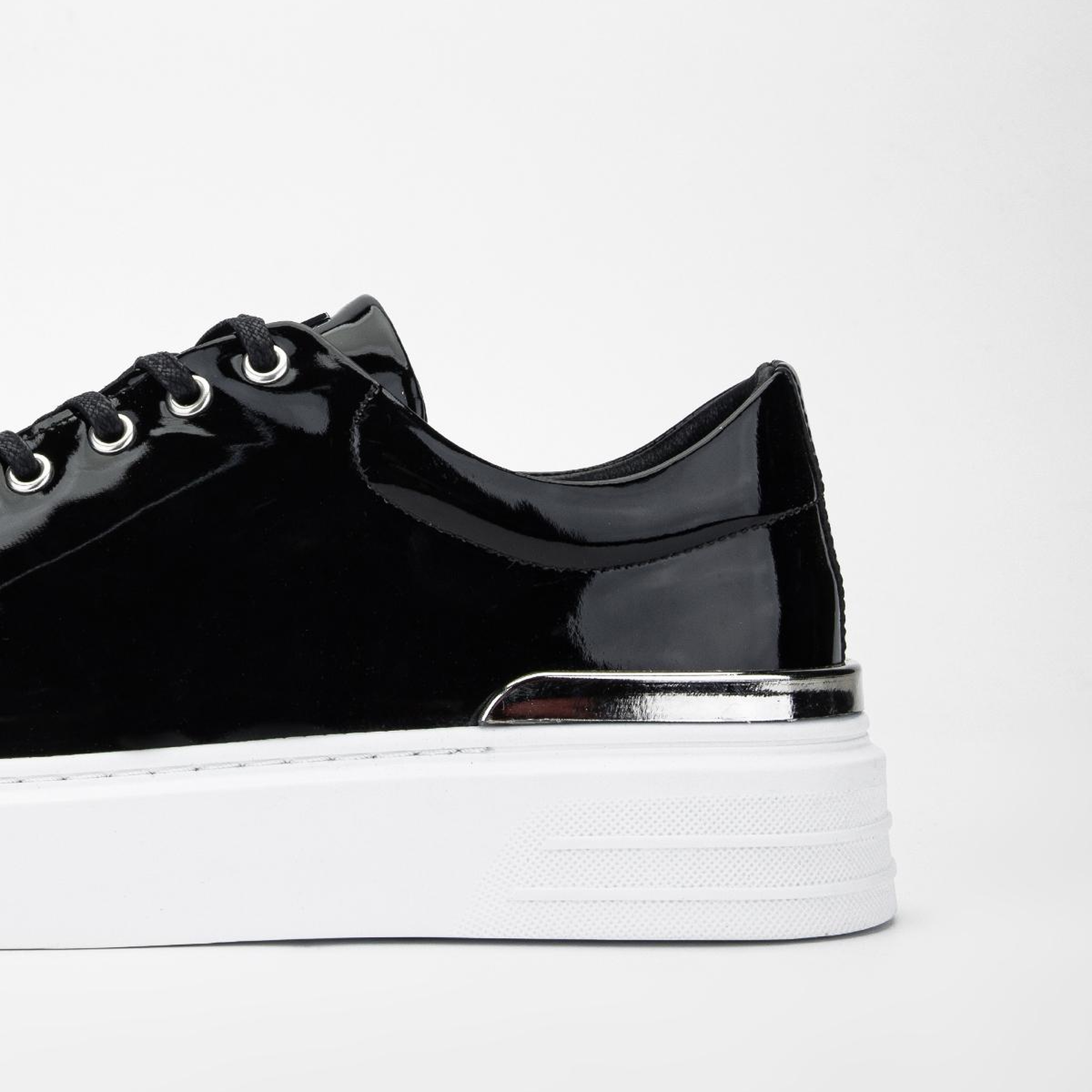 Valmenti Erkek Hakiki Deri Siyah Rugan Sneakers & Spor Ayakkabı