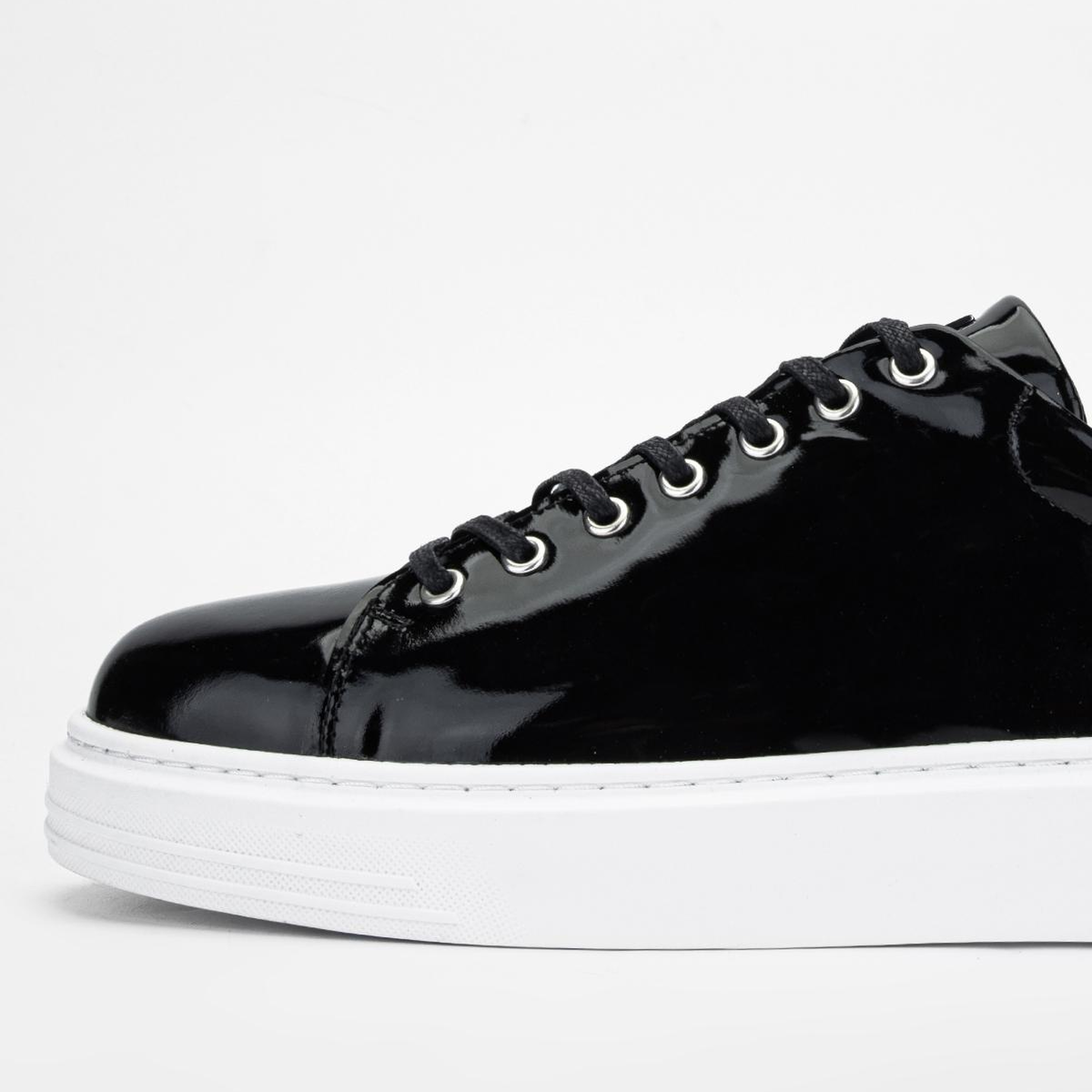 Valmenti Erkek Hakiki Deri Siyah Rugan Sneakers & Spor Ayakkabı