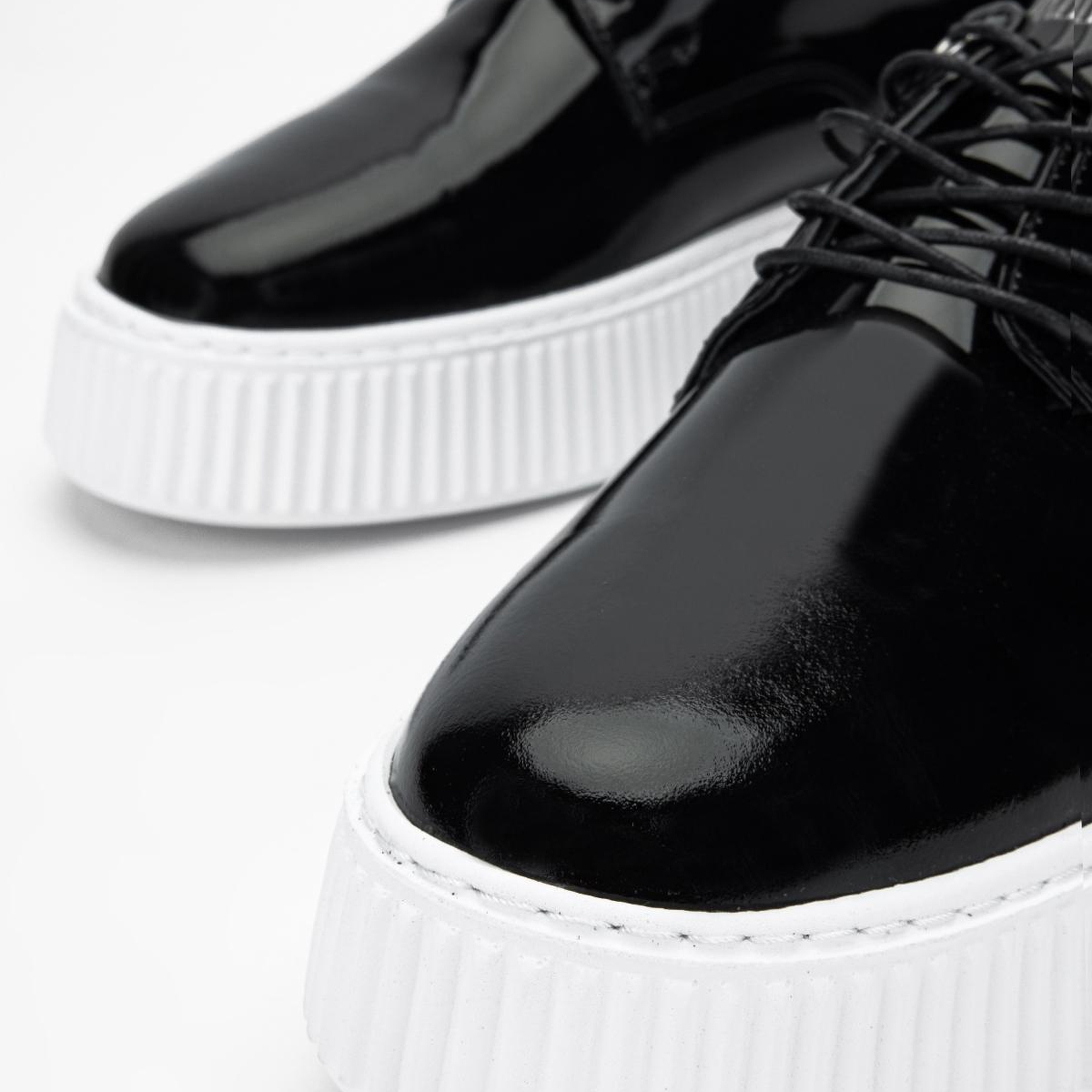 Valmenti Erkek Hakiki Deri Siyah Rugan Sneakers & Spor Ayakkabı