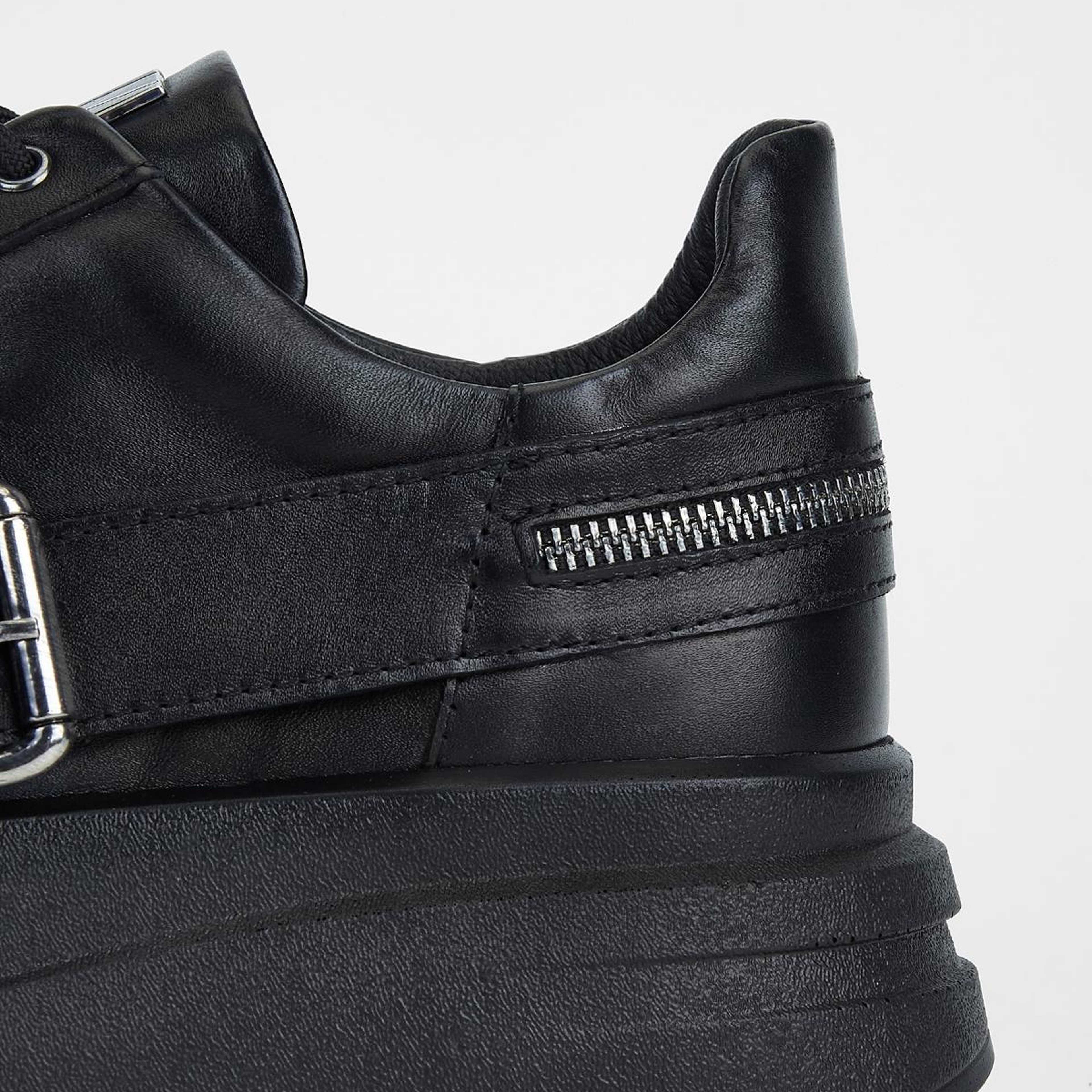 Valmenti Erkek Hakiki Deri Siyah Sneakers & Spor Ayakkabı