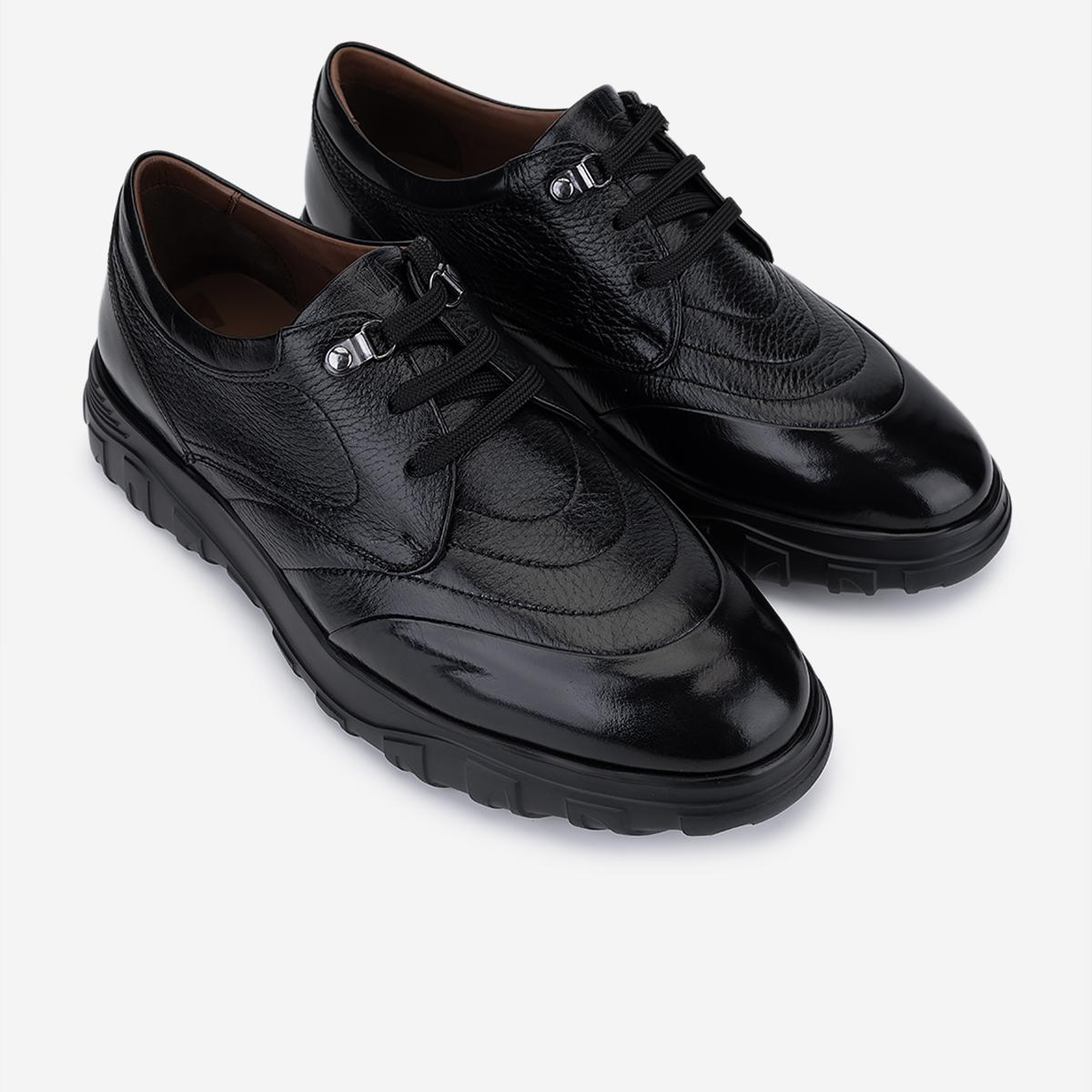 Valmenti Erkek Hakiki Deri Siyah Sneakers & Spor Ayakkabı