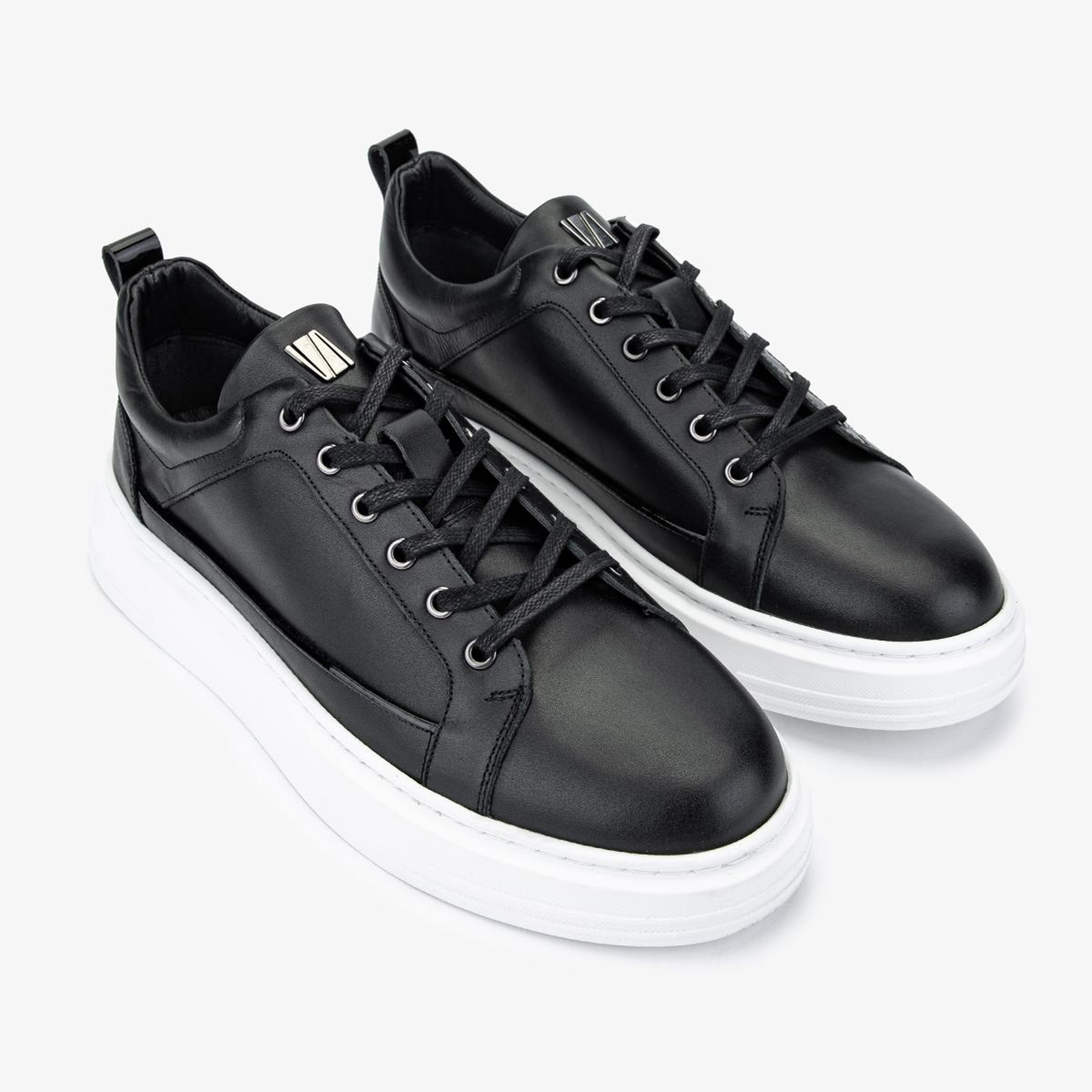 Valmenti Erkek Hakiki Deri Siyah Sneakers & Spor Ayakkabı