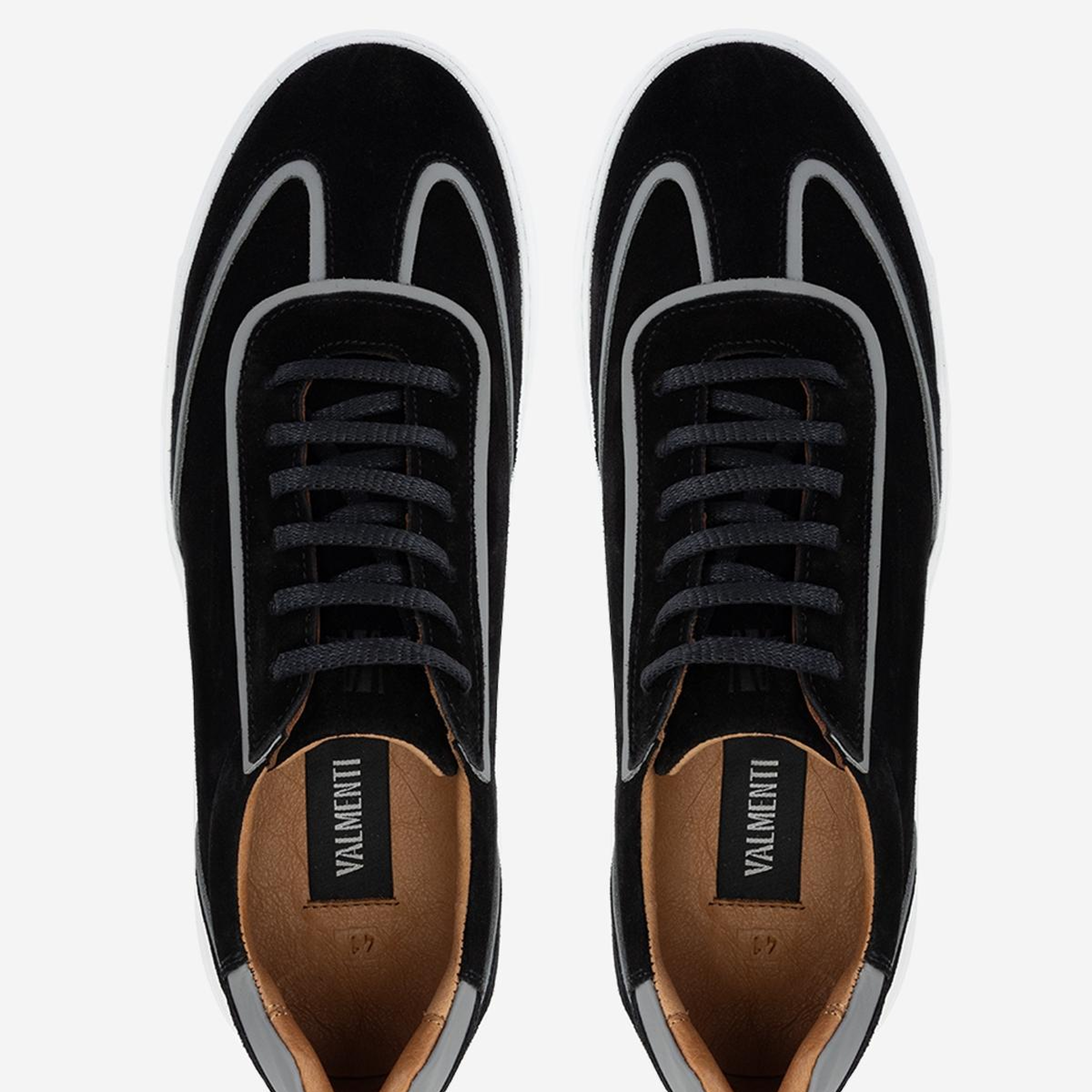 Valmenti Erkek Hakiki Deri Siyah Süet Sneakers & Spor Ayakkabı