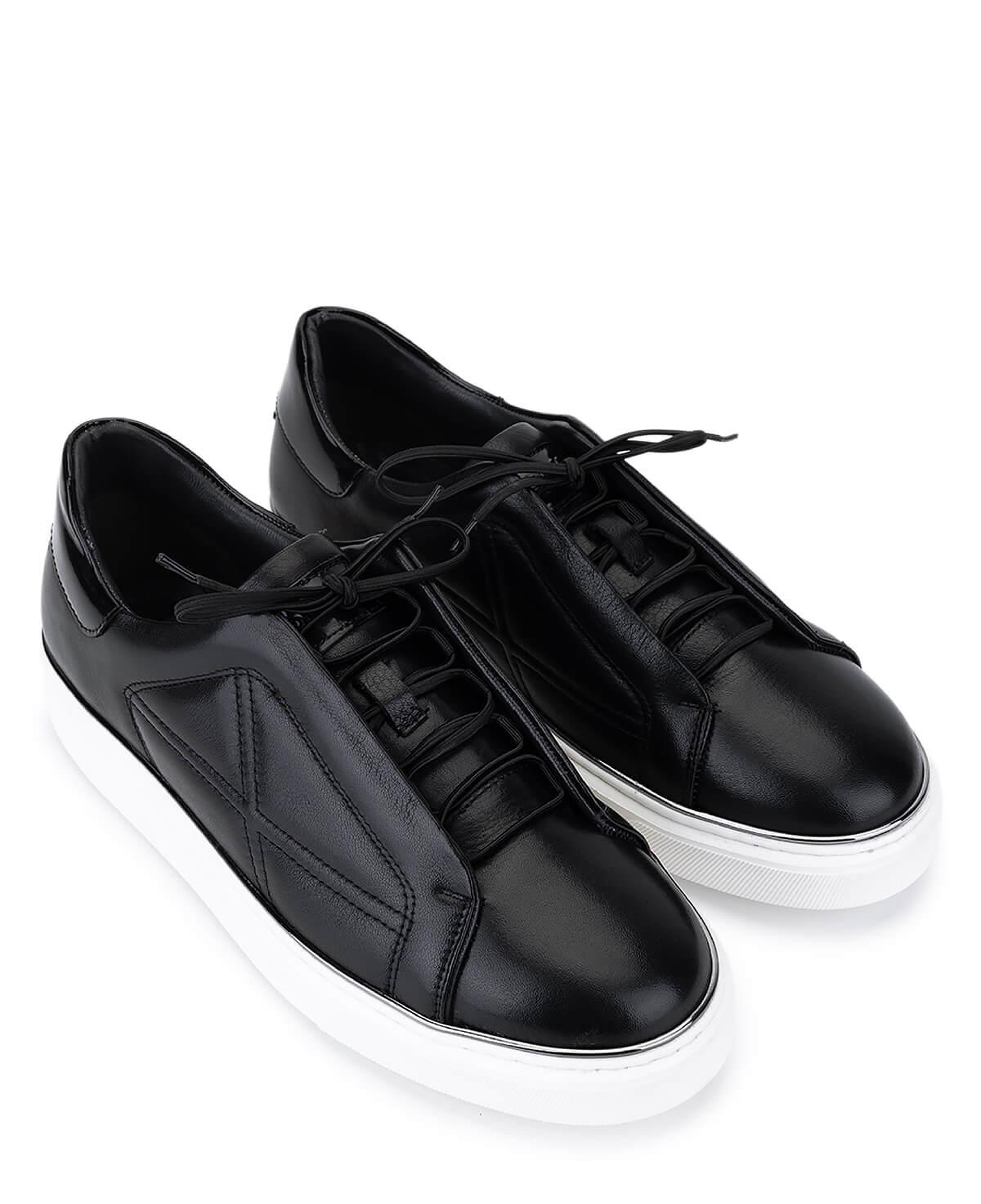 Tamer Tanca Erkek Hakiki Deri Siyah Sneakers & Spor Ayakkabı