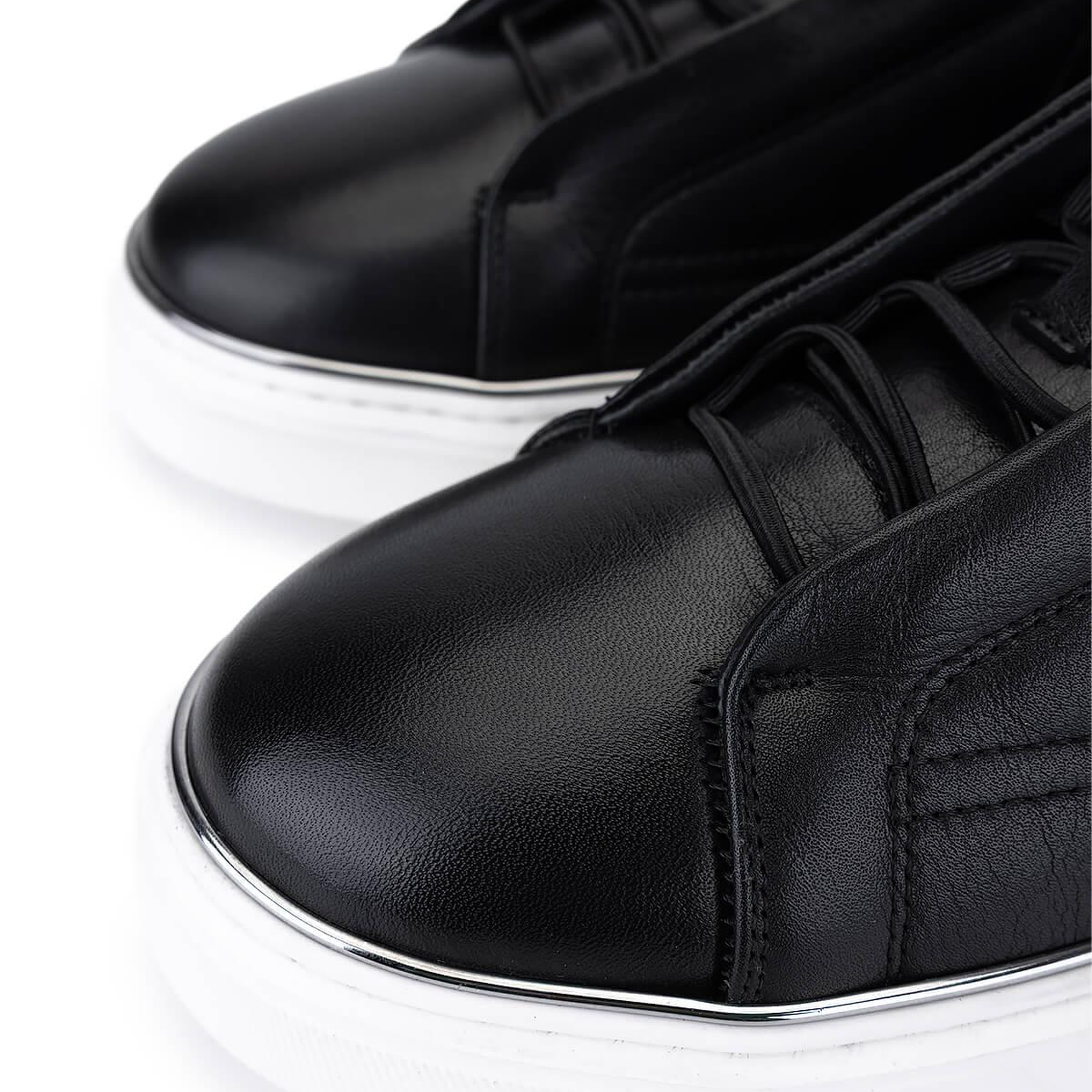 Tamer Tanca Erkek Hakiki Deri Siyah Sneakers & Spor Ayakkabı