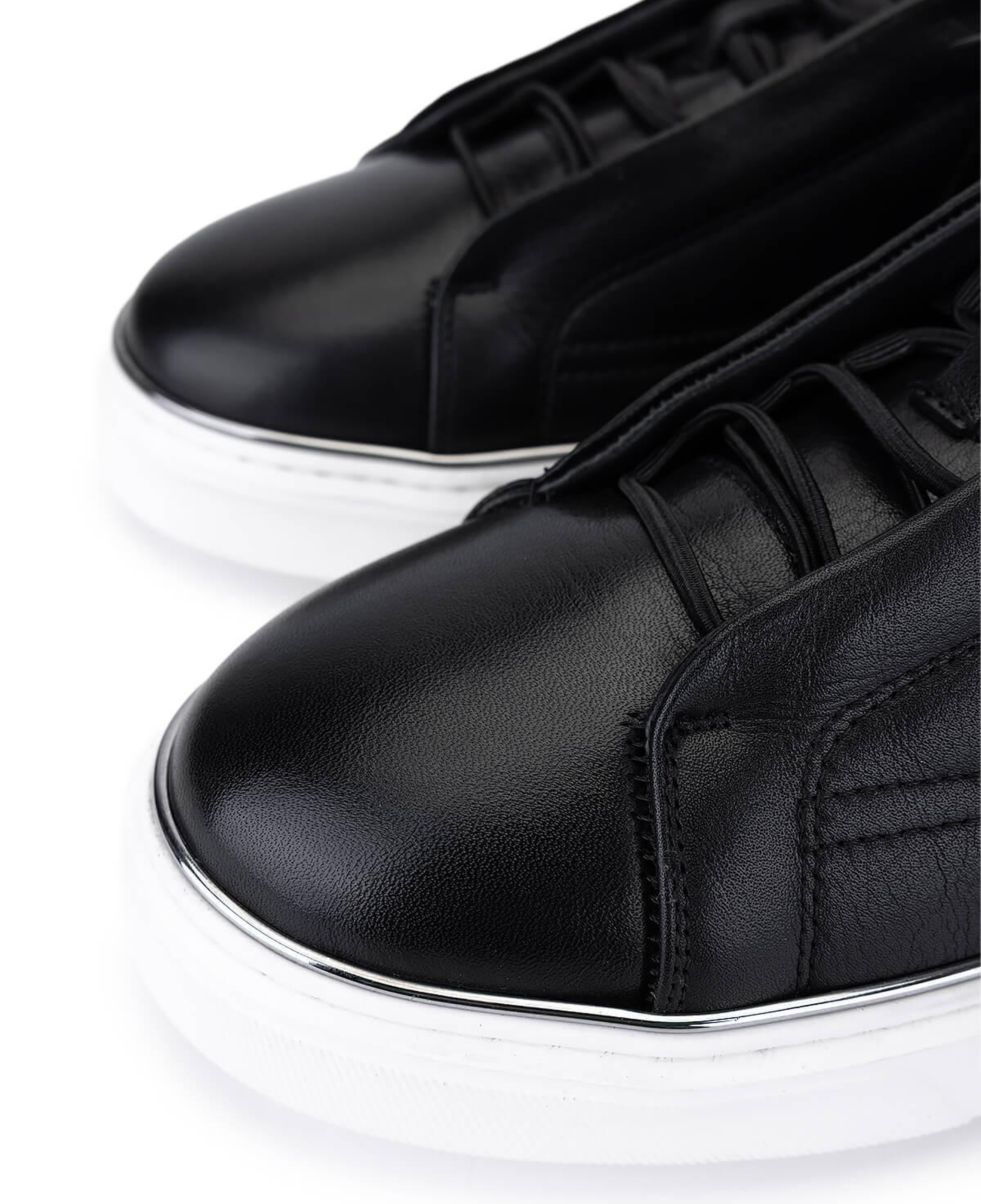 Tamer Tanca Erkek Hakiki Deri Siyah Sneakers & Spor Ayakkabı