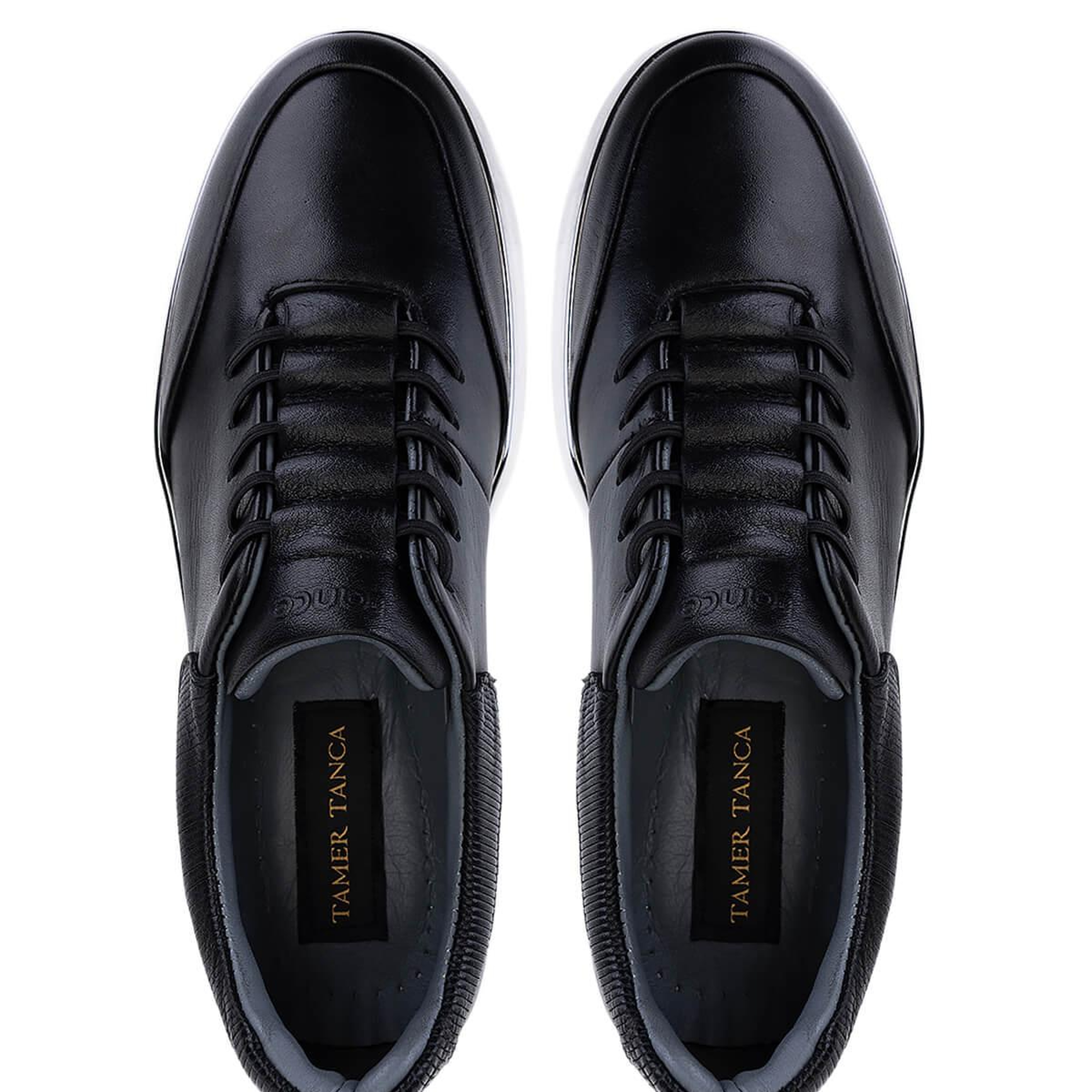 Tamer Tanca Erkek Hakiki Deri Siyah Sneakers & Spor Ayakkabı