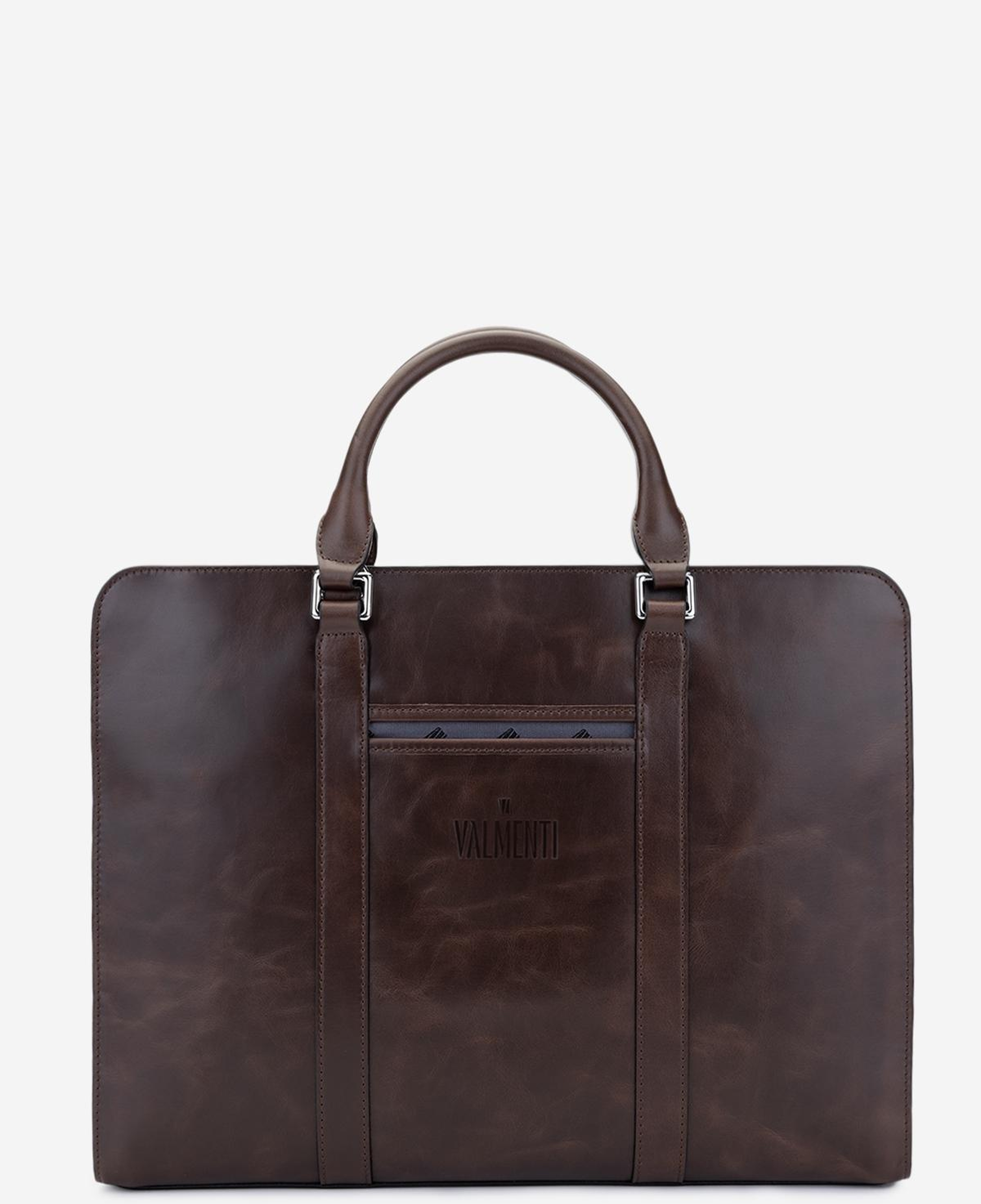 Valmenti Erkek Hakiki Deri Kahverengi Evrak Çantası