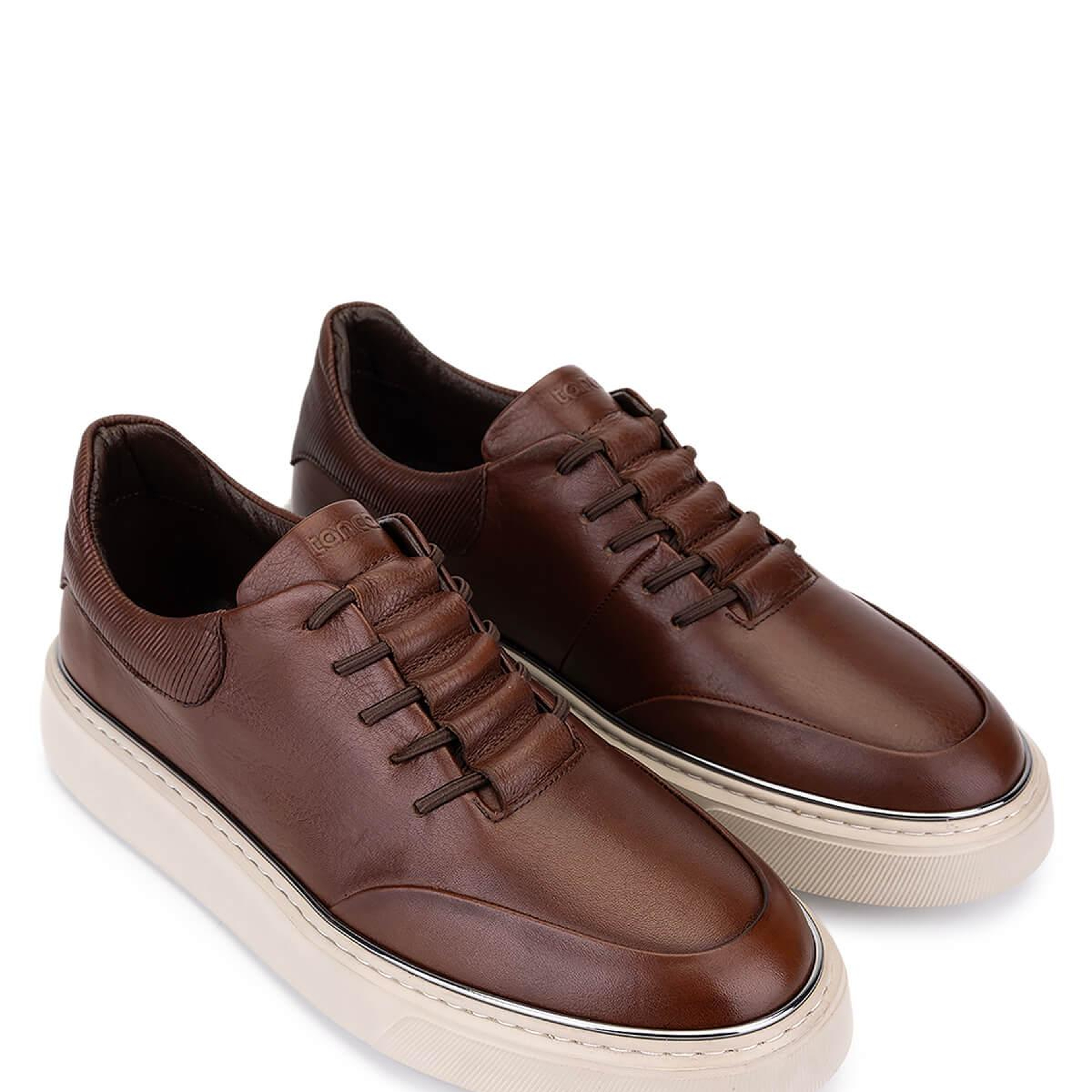 Tamer Tanca Erkek Hakiki Deri Kahverengi Sneakers & Spor Ayakkabı