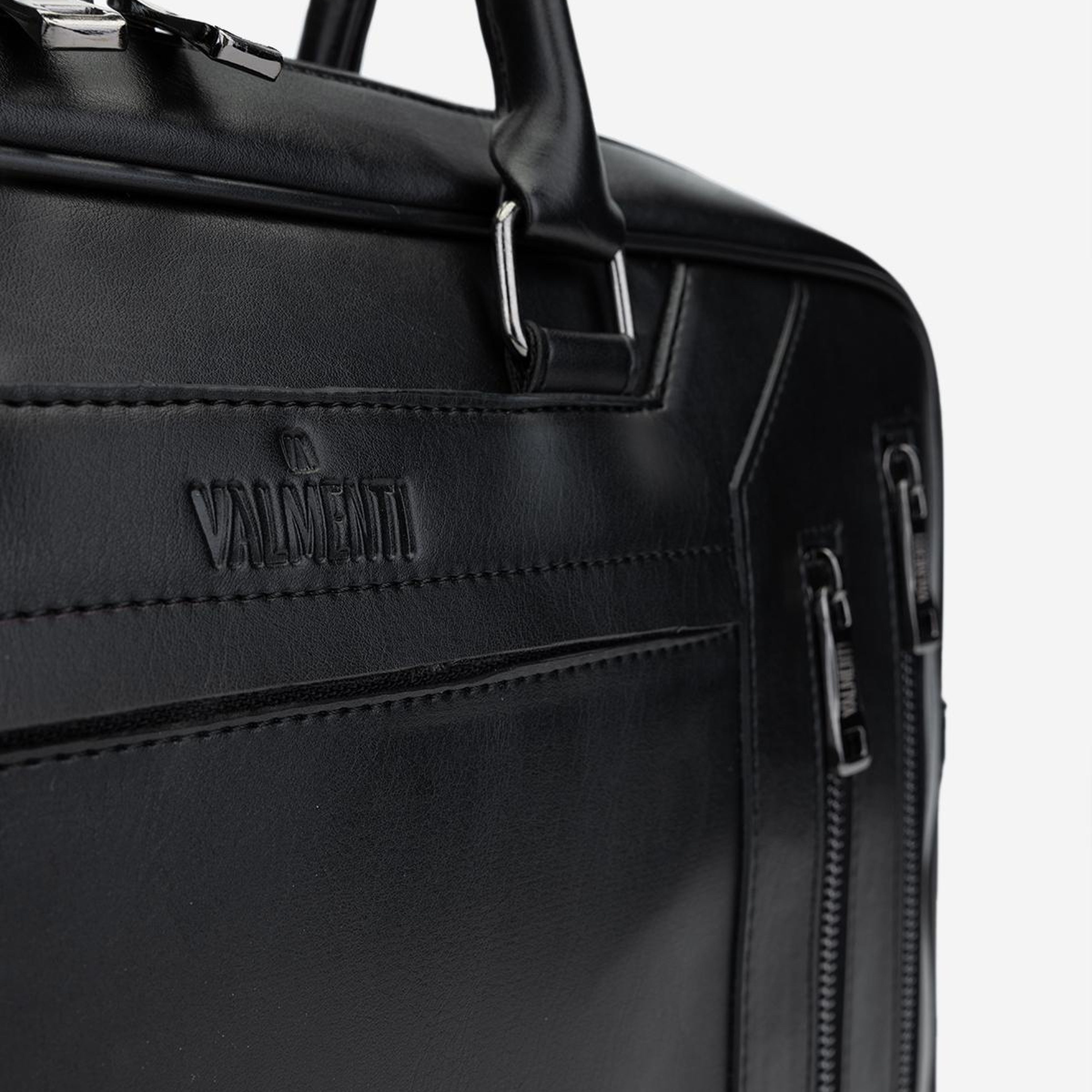 Valmenti Erkek Suni Deri Siyah Evrak Çantası