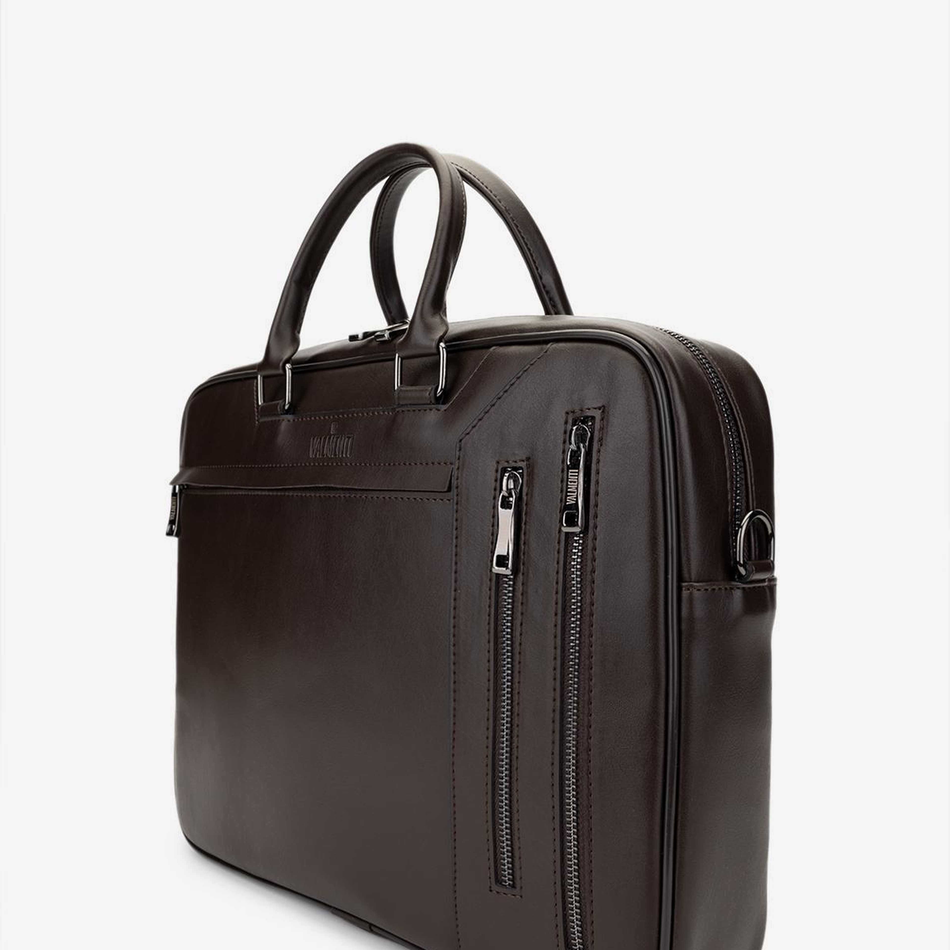 Valmenti Erkek Suni Deri Kahverengi Evrak Çantası