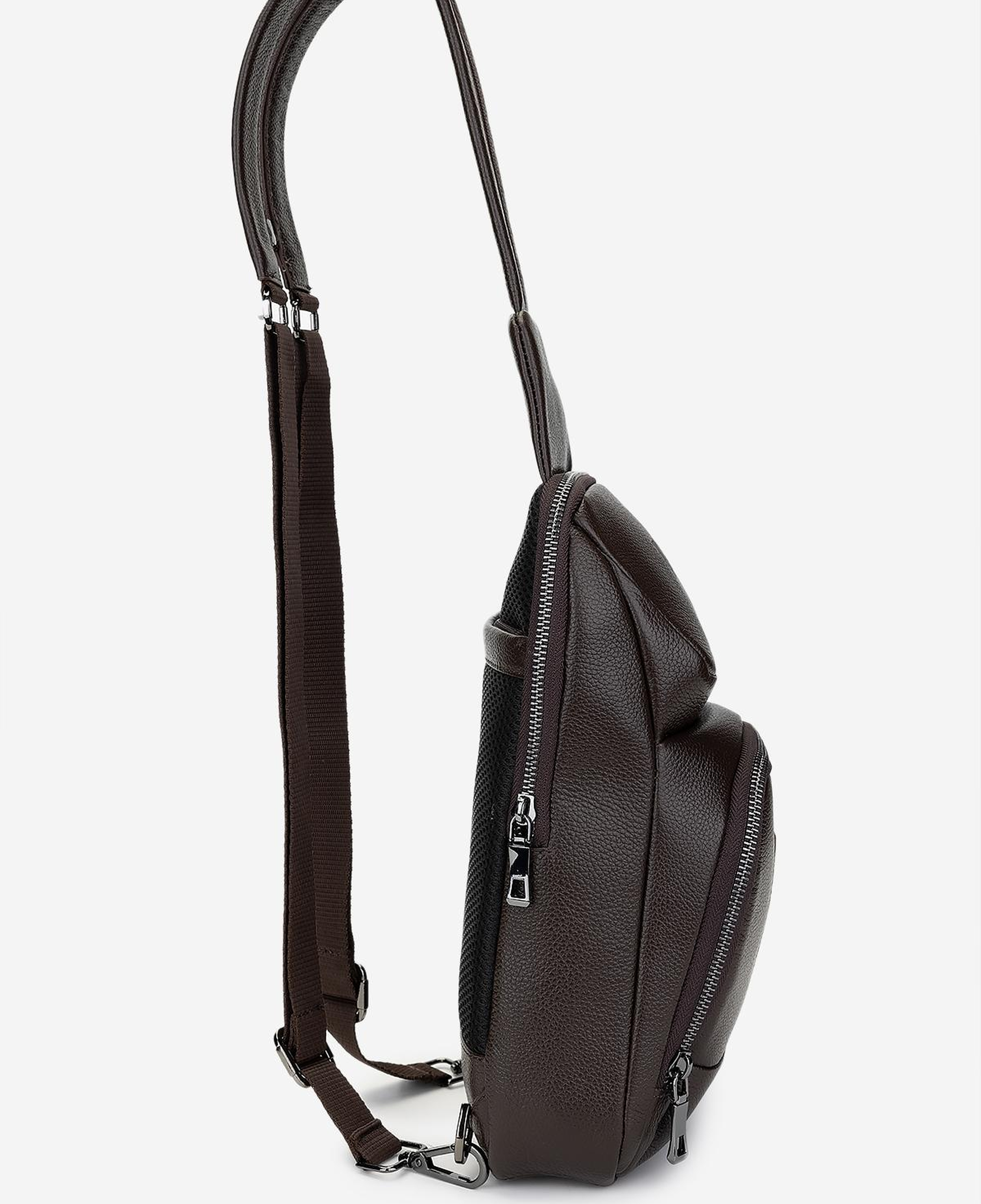 Valmenti Erkek Hakiki Deri Kahverengi Body Bag Çanta