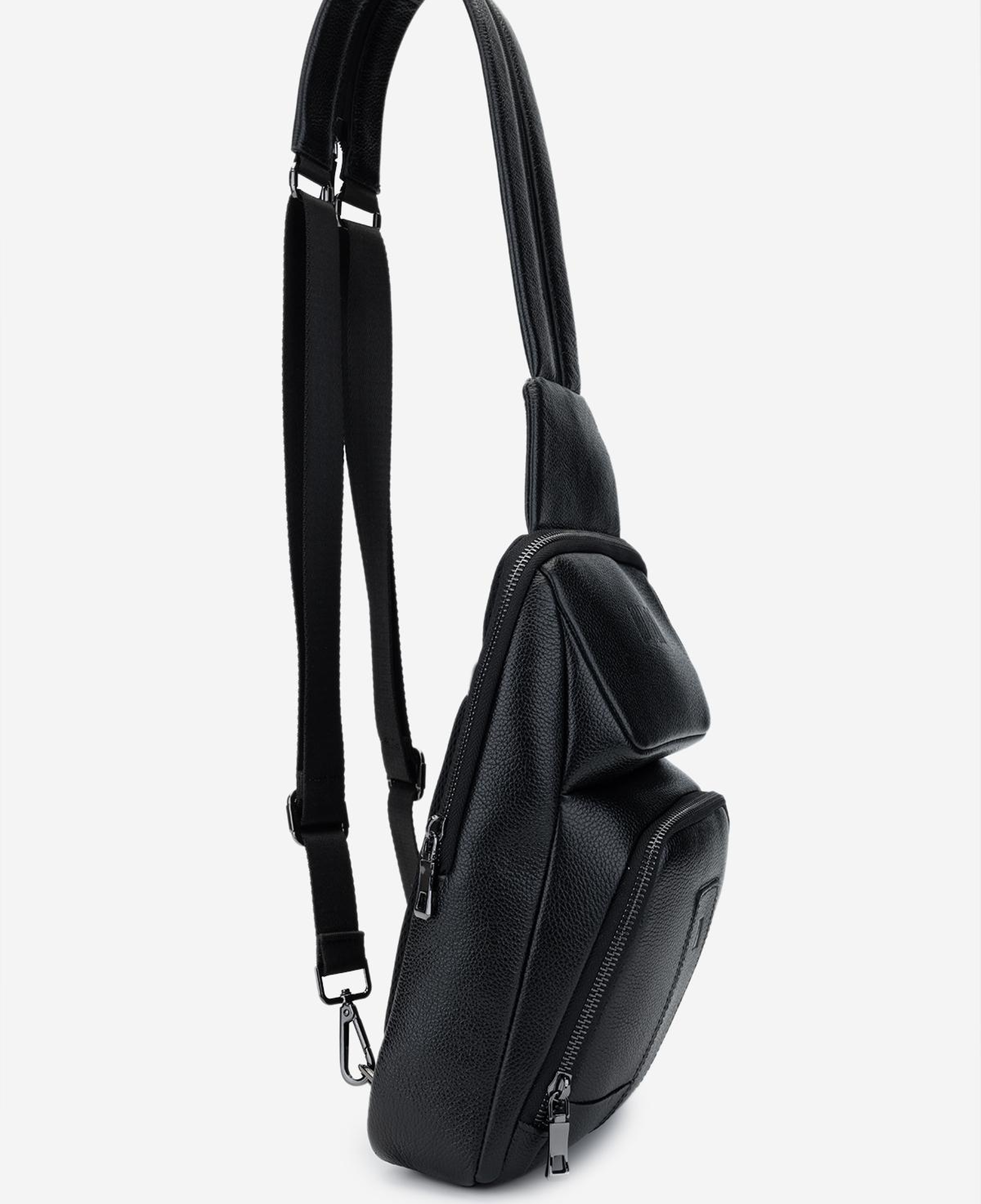 Valmenti Erkek Hakiki Deri Siyah Body Bag Çanta