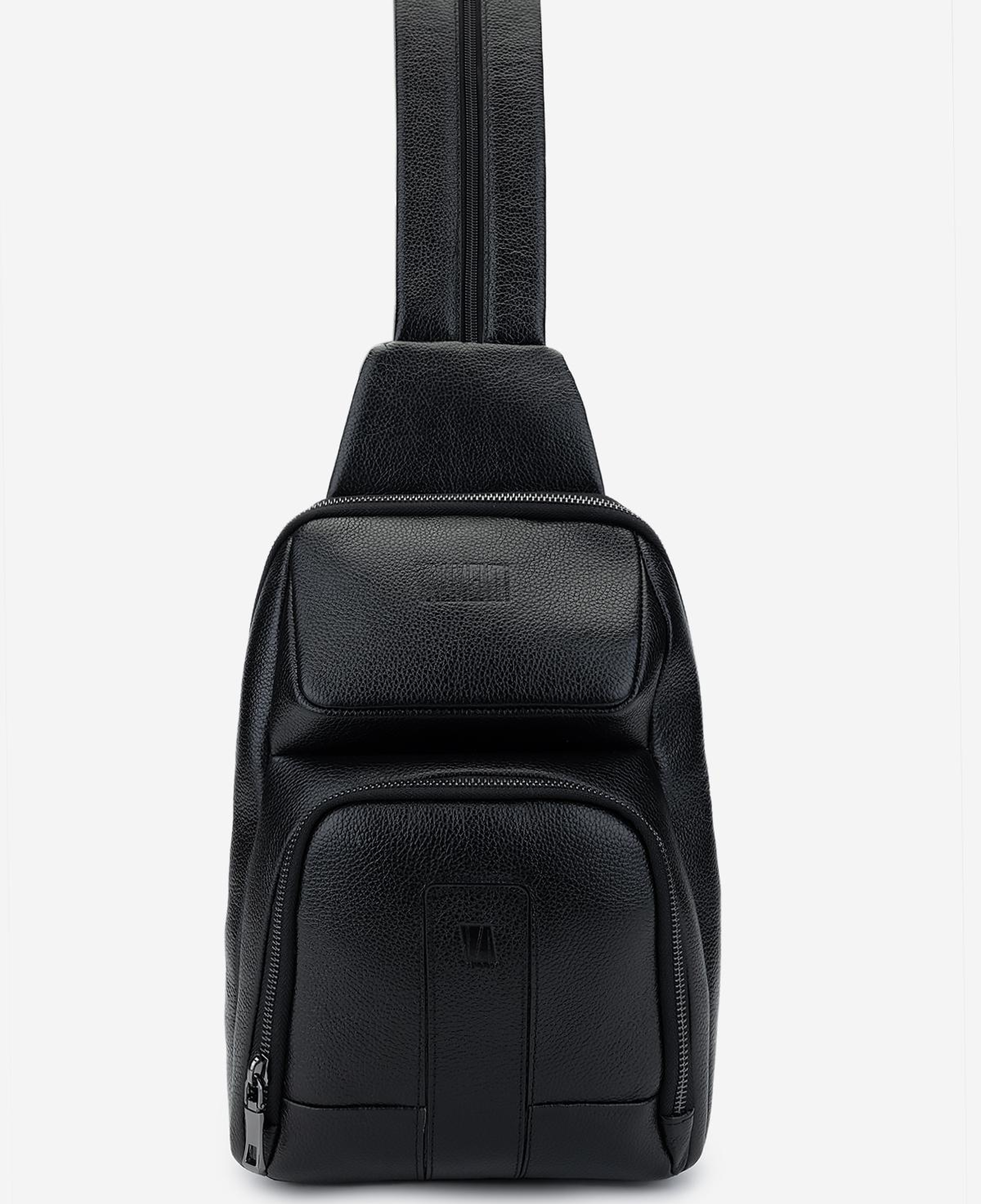 Valmenti Erkek Hakiki Deri Siyah Body Bag Çanta