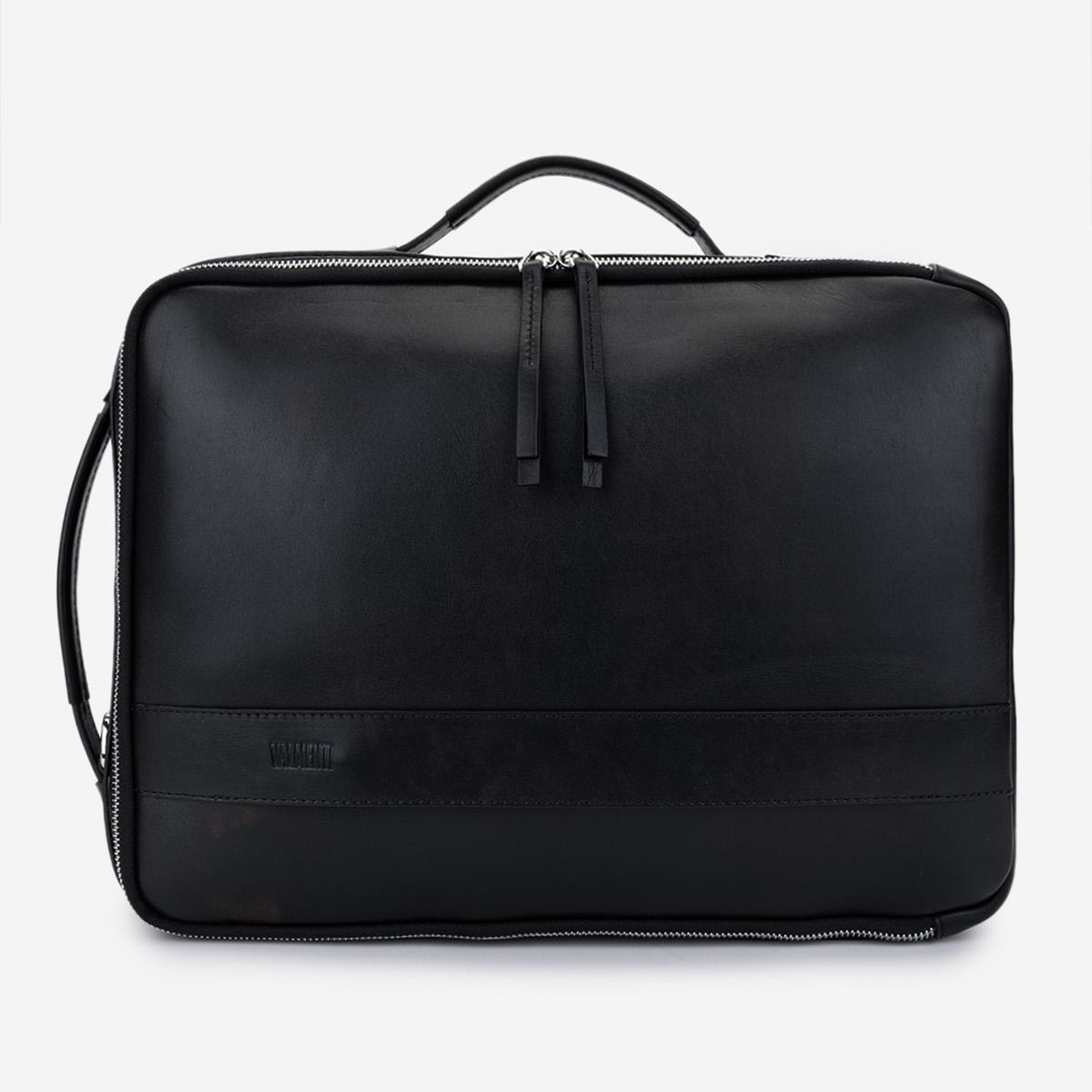 Valmenti Erkek Hakiki Deri Siyah Eskitme Sırt & Evrak Çantası