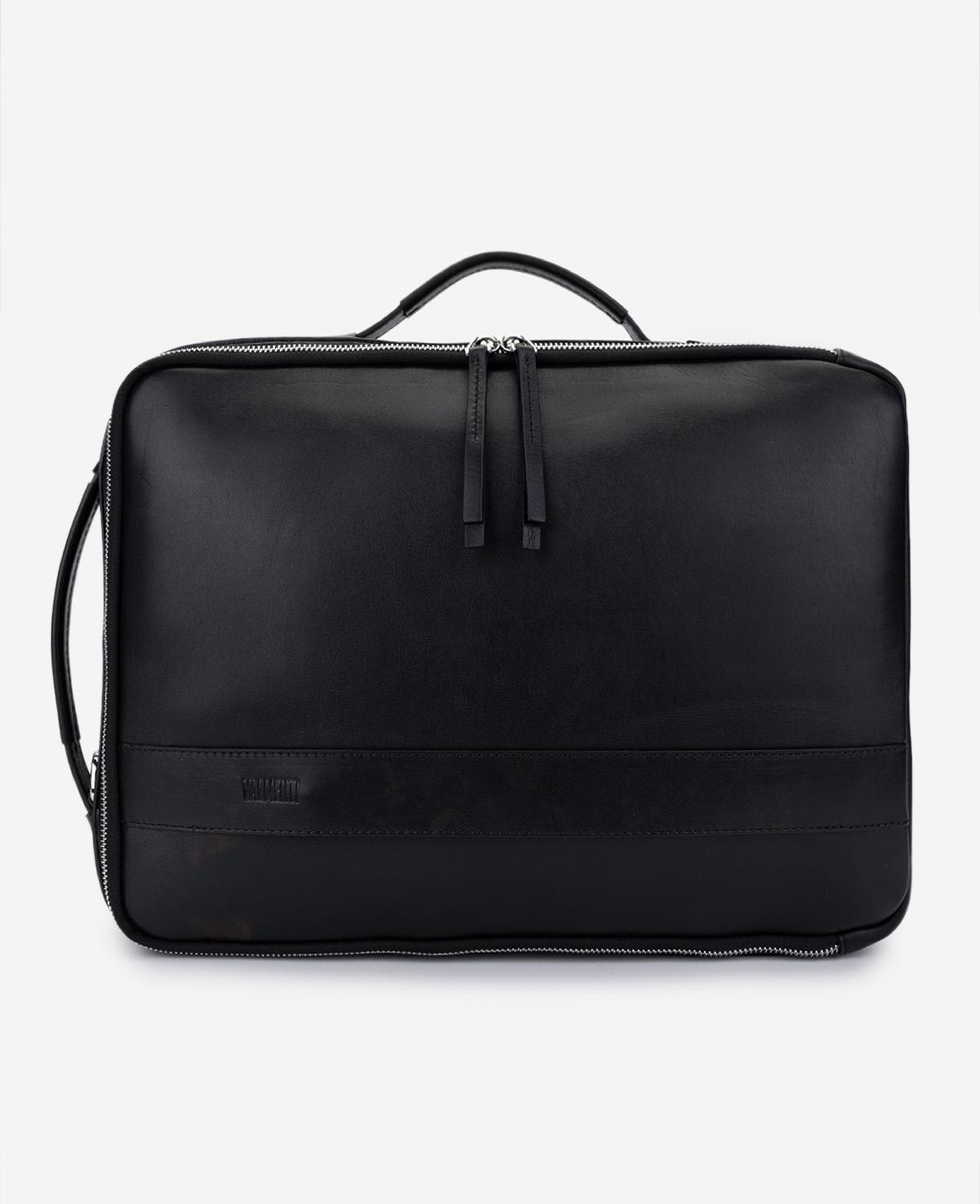 Valmenti Erkek Hakiki Deri Siyah Eskitme Sırt & Evrak Çantası