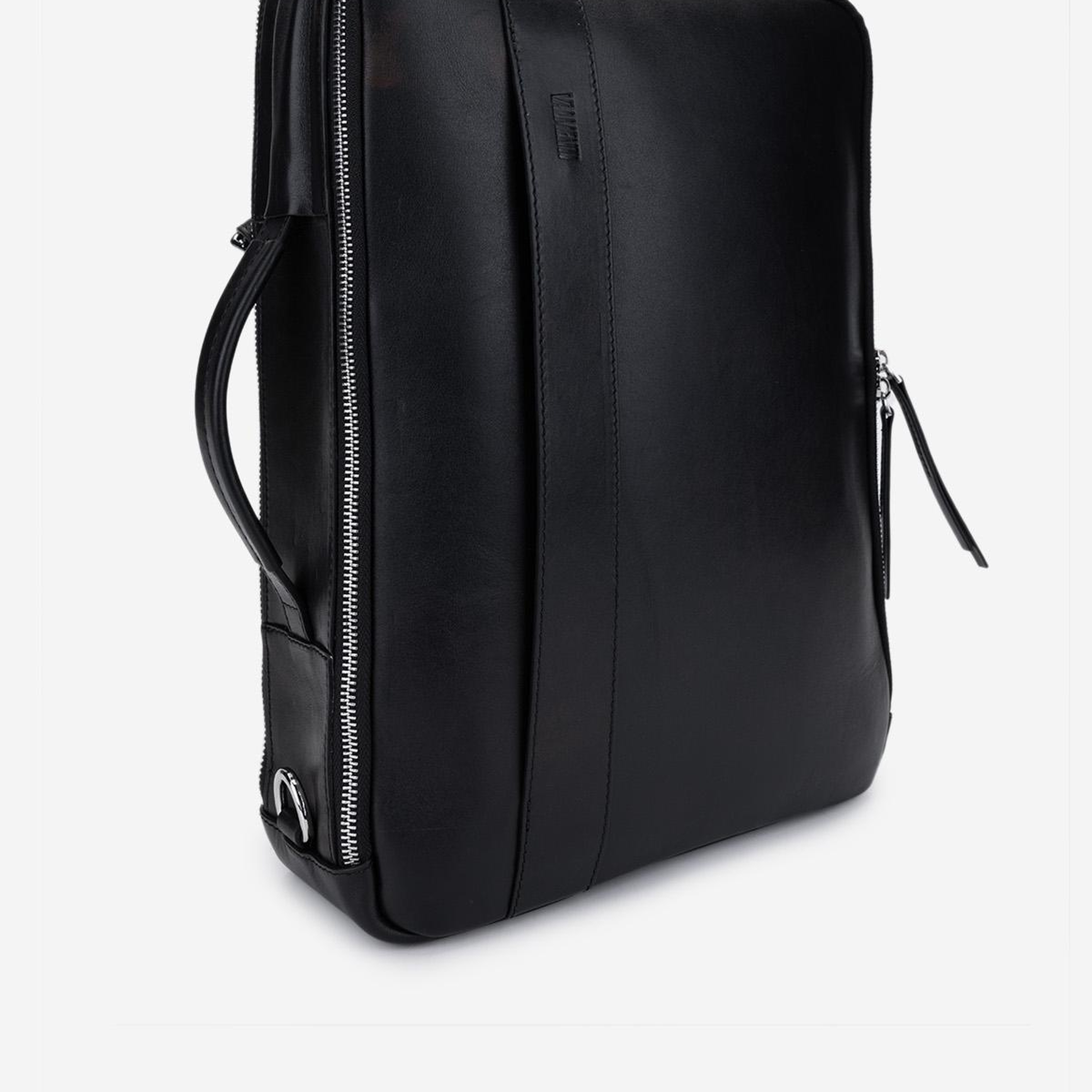 Valmenti Erkek Hakiki Deri Siyah Eskitme Sırt & Evrak Çantası