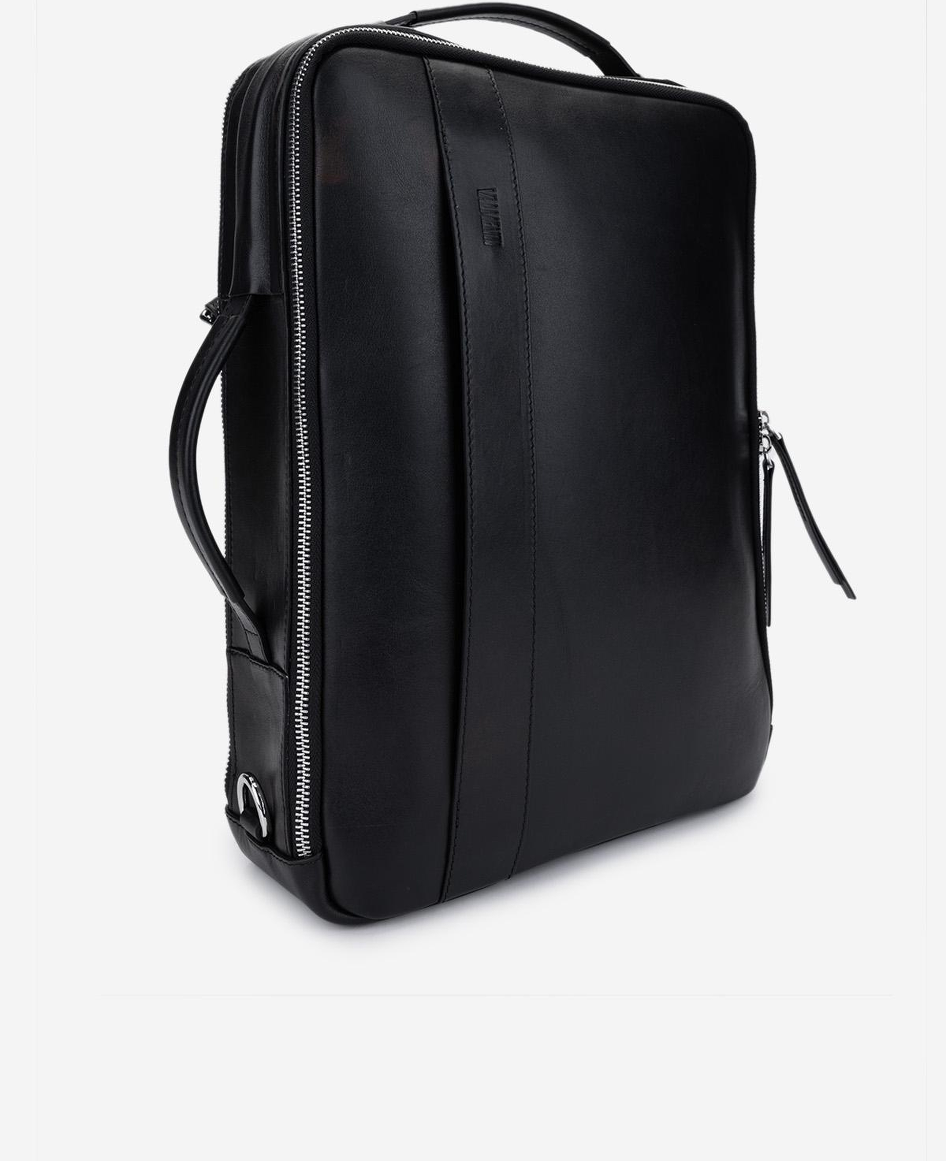 Valmenti Erkek Hakiki Deri Siyah Eskitme Sırt & Evrak Çantası