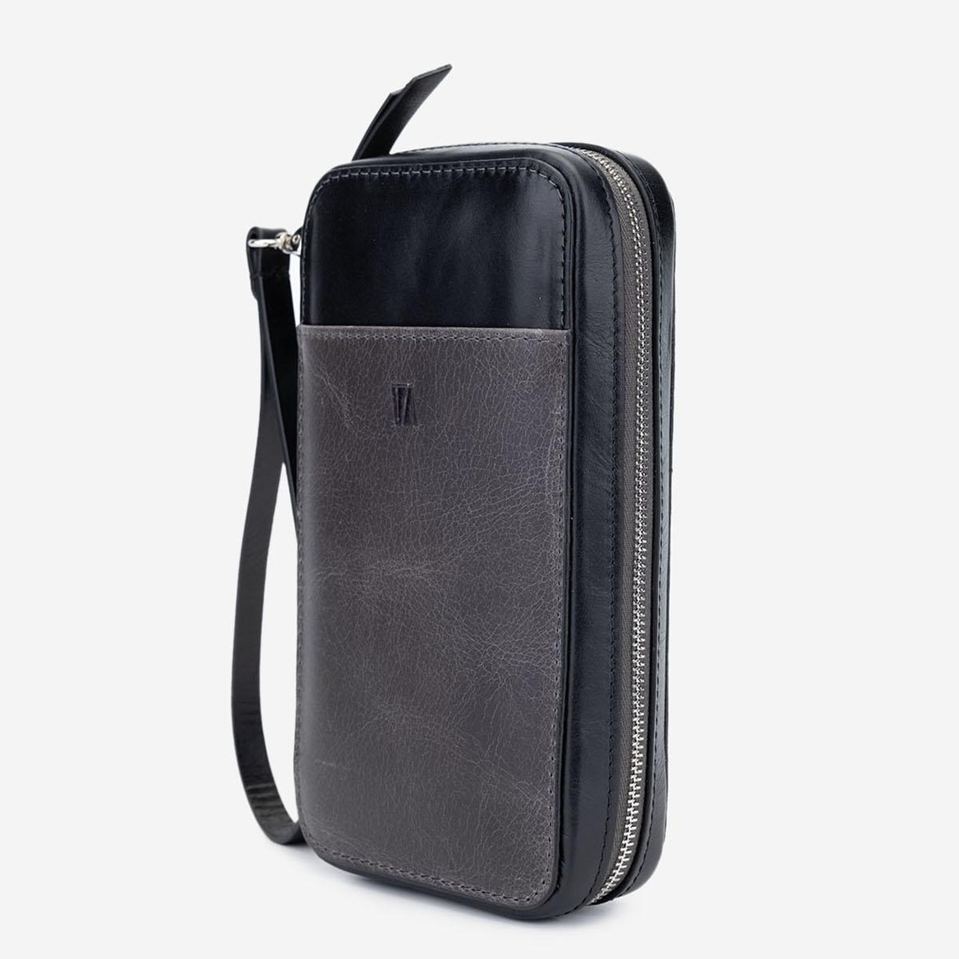 Valmenti Erkek Hakiki Deri Gri El Çantası