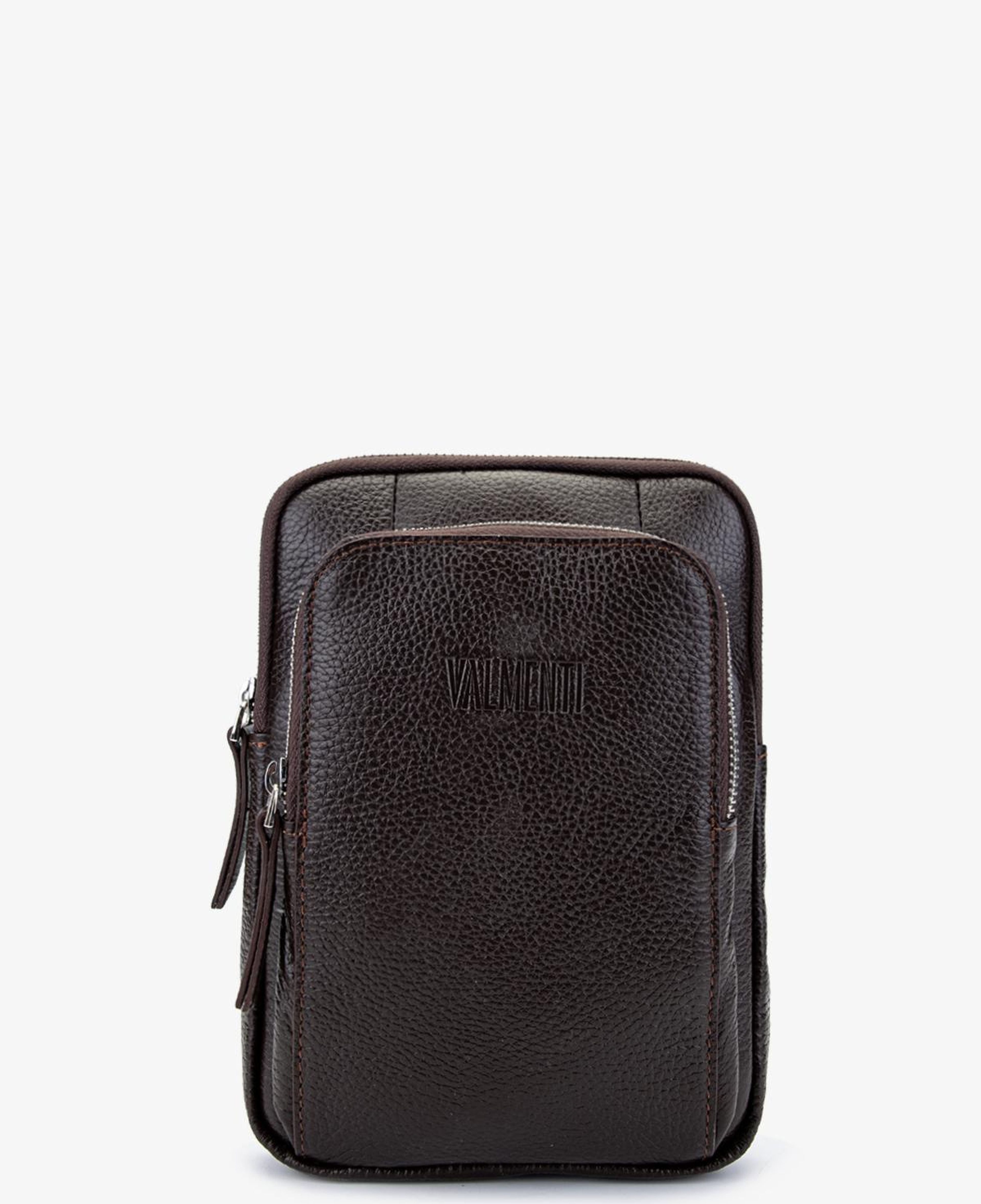 Valmenti Erkek Hakiki Deri Kahverengi Body Bag Çanta