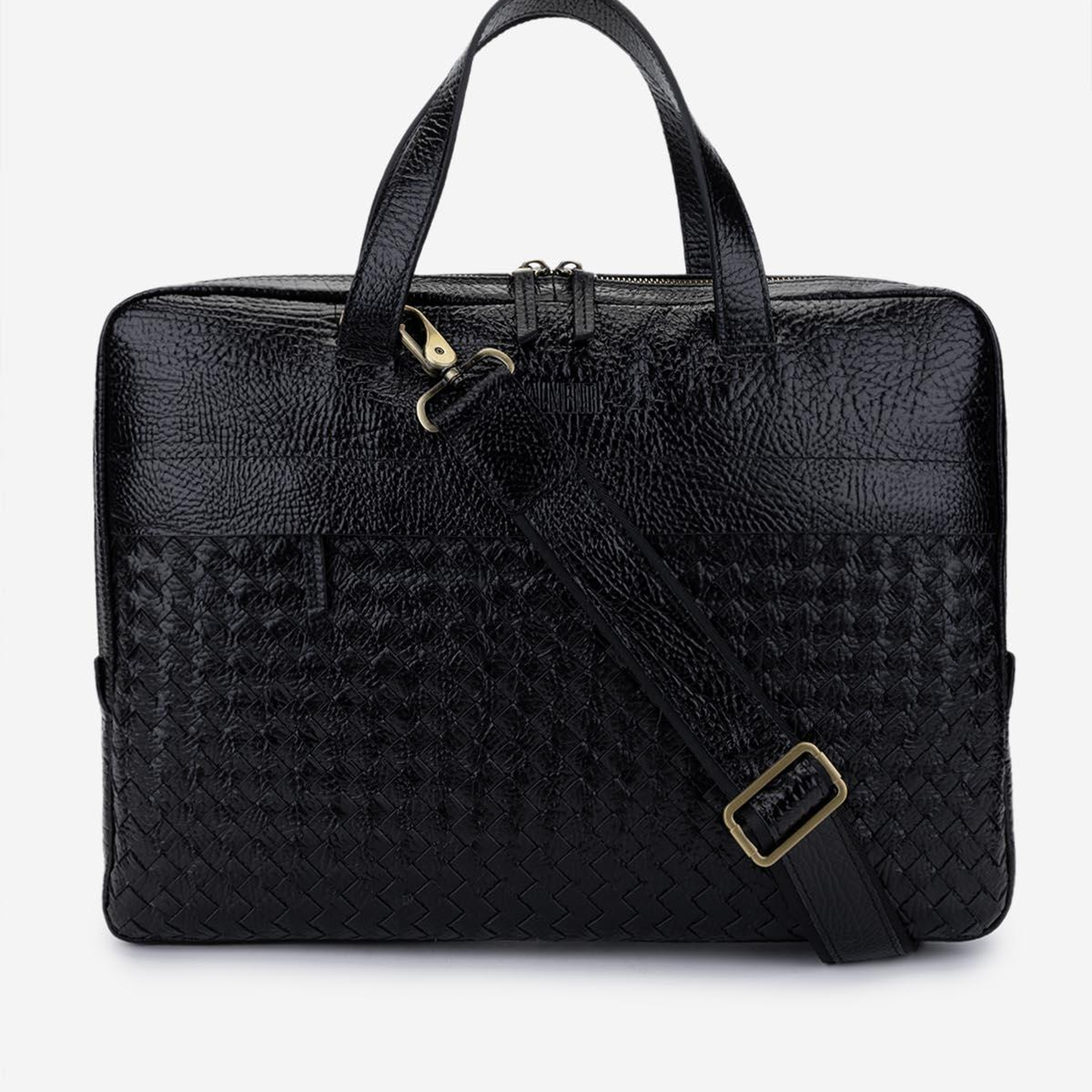 Valmenti Erkek Hakiki Deri Siyah Floter Evrak Çantası