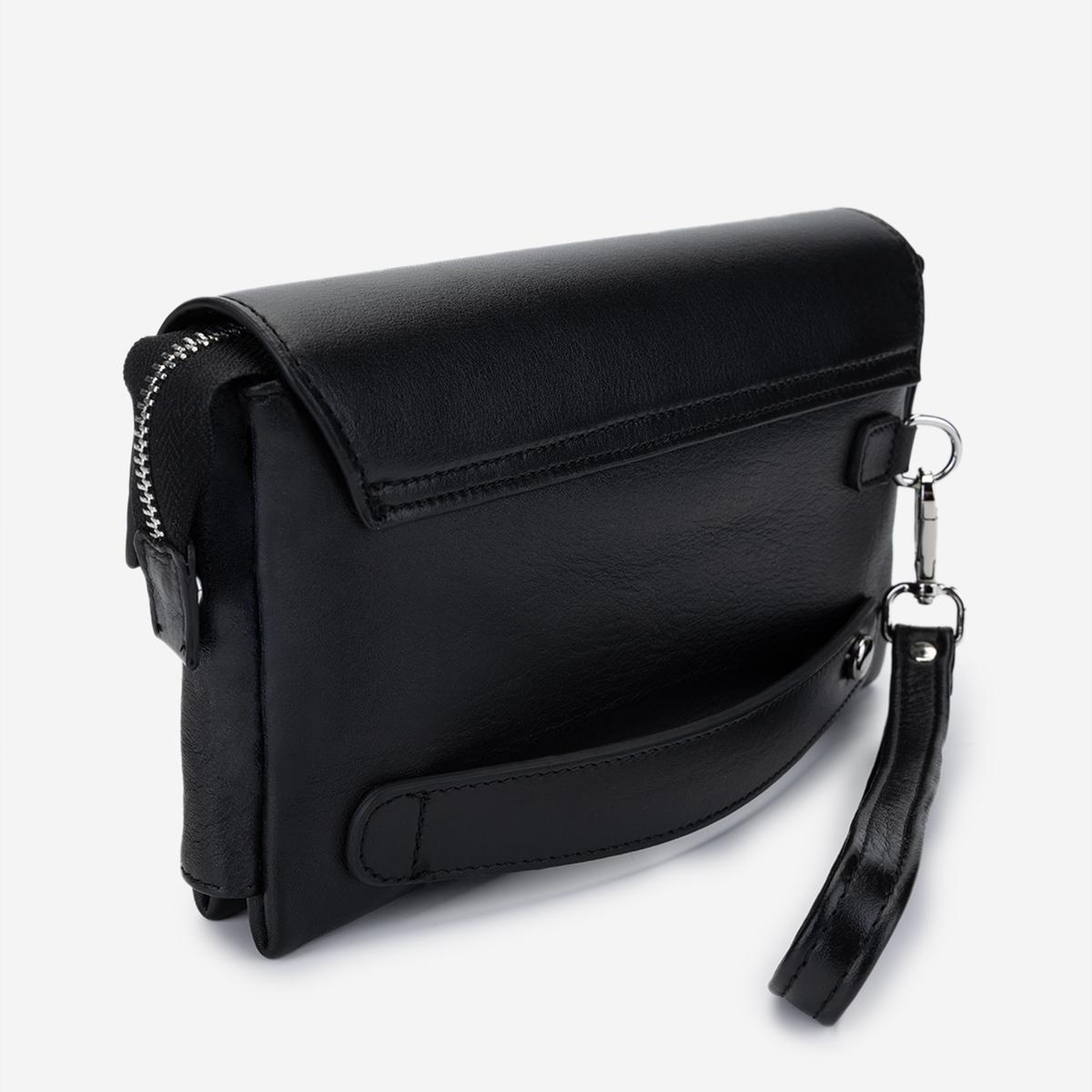 Valmenti Erkek Hakiki Deri Siyah El Çantası