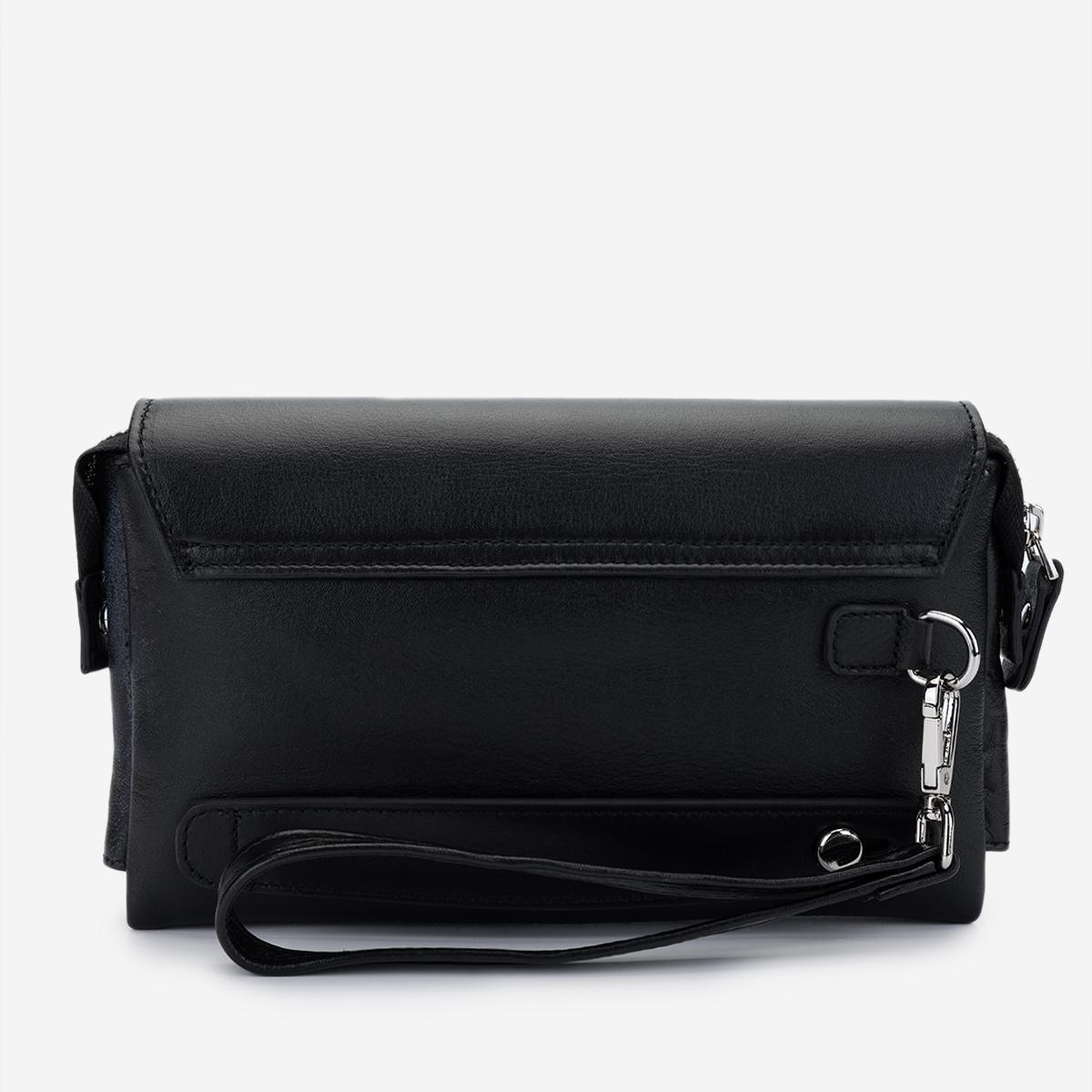 Valmenti Erkek Hakiki Deri Siyah El Çantası