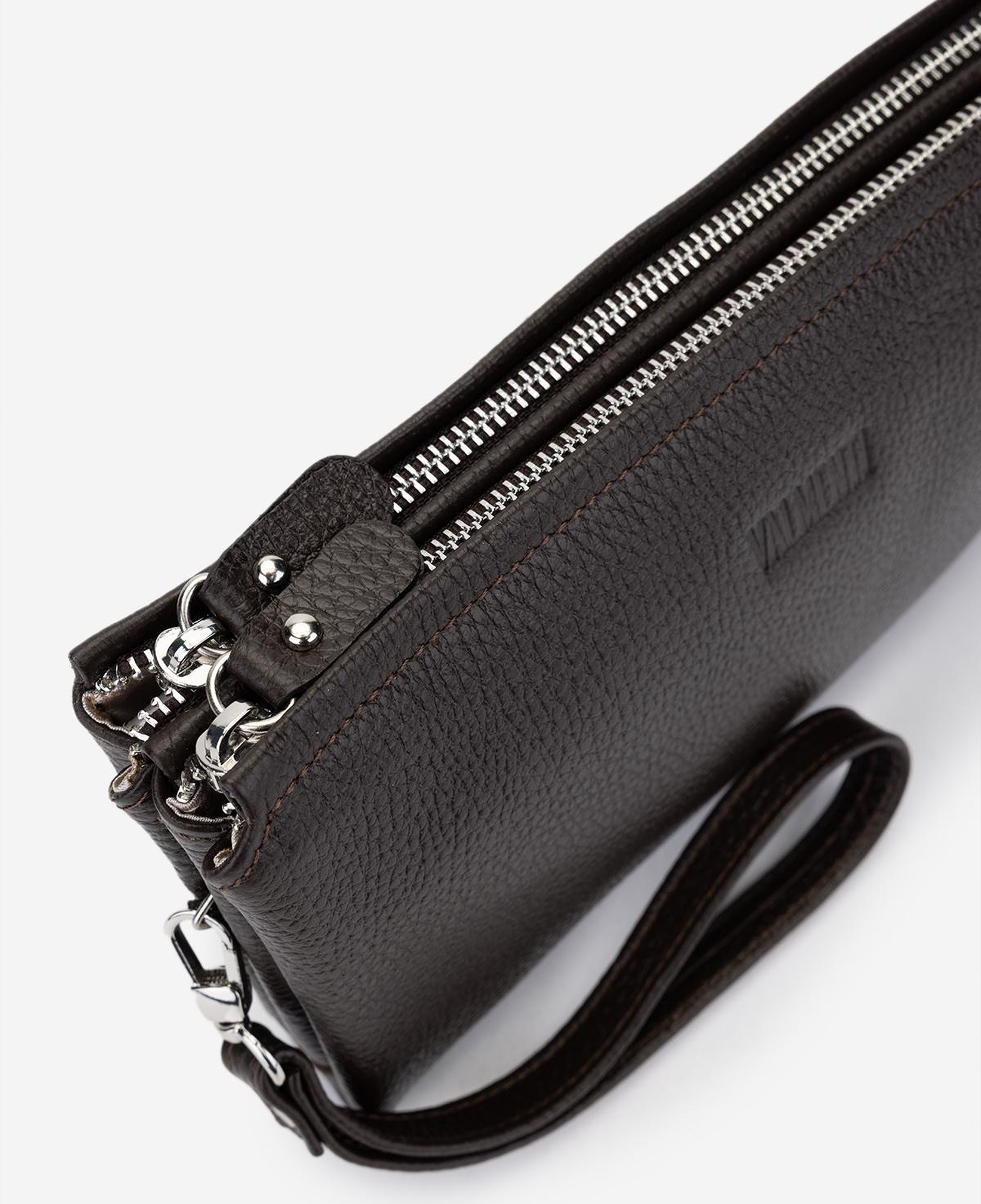 Valmenti Erkek Hakiki Deri Kahverengi El Çantası