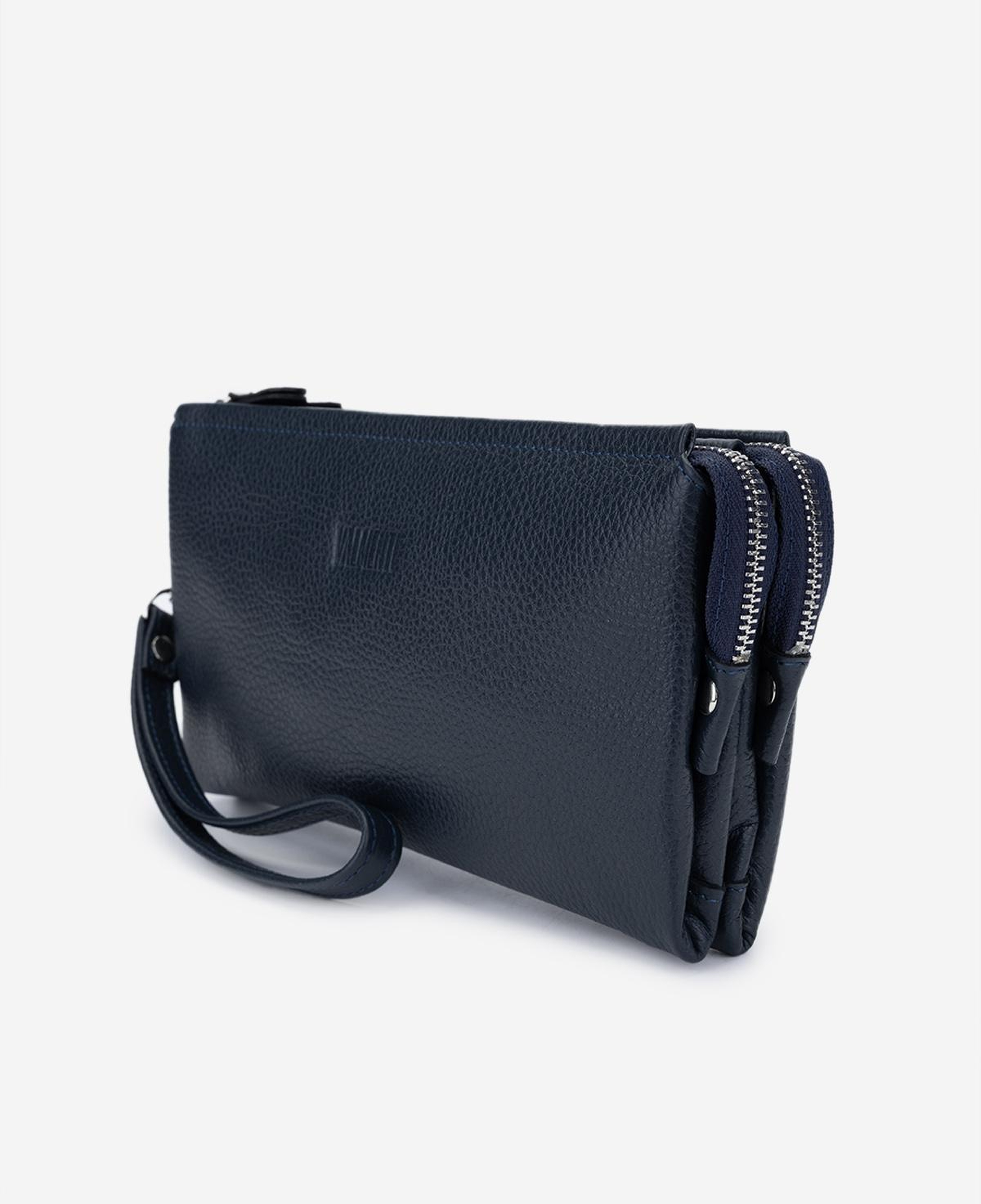 Valmenti Erkek Hakiki Deri Lacivert El Çantası