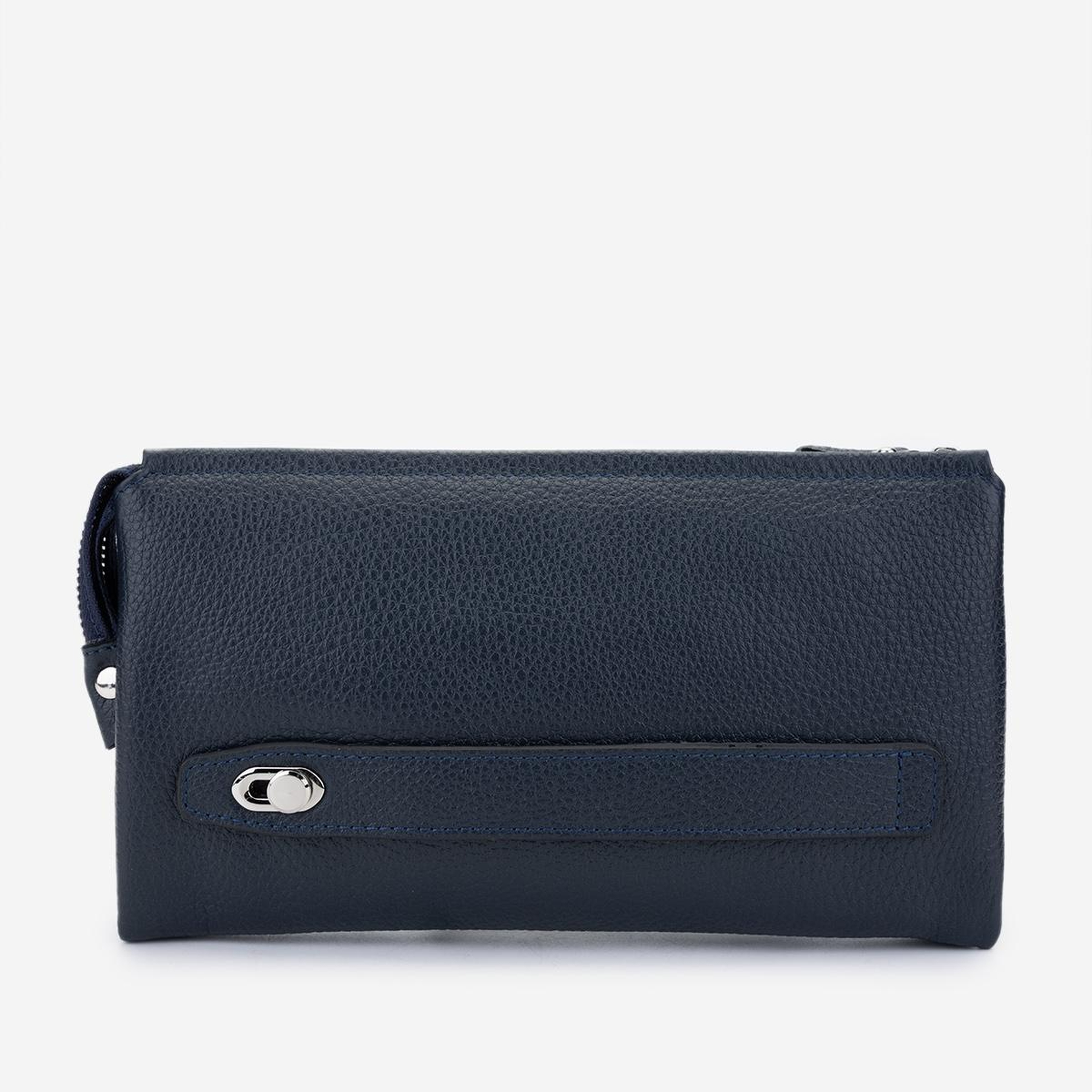 Valmenti Erkek Hakiki Deri Lacivert El Çantası