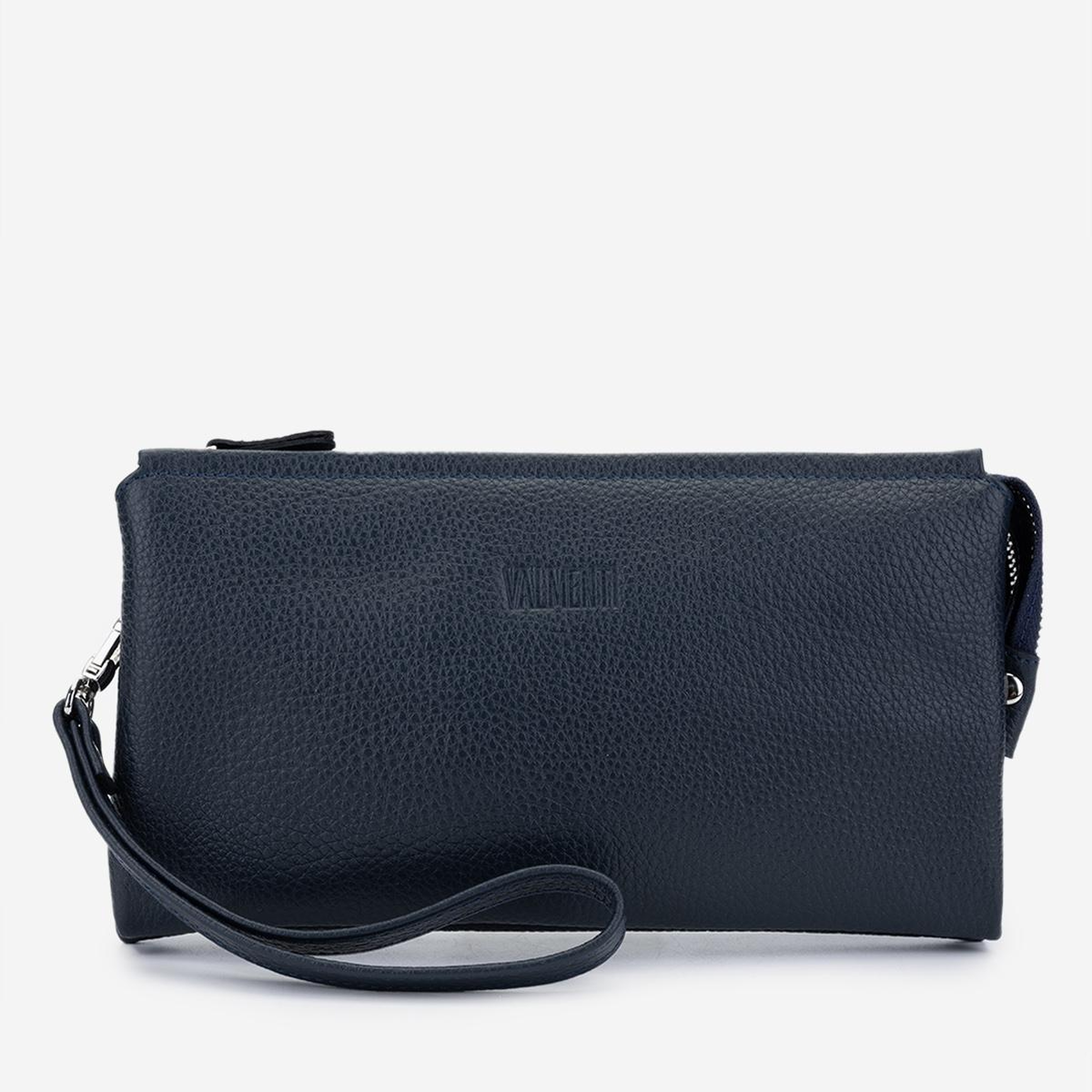 Valmenti Erkek Hakiki Deri Lacivert El Çantası