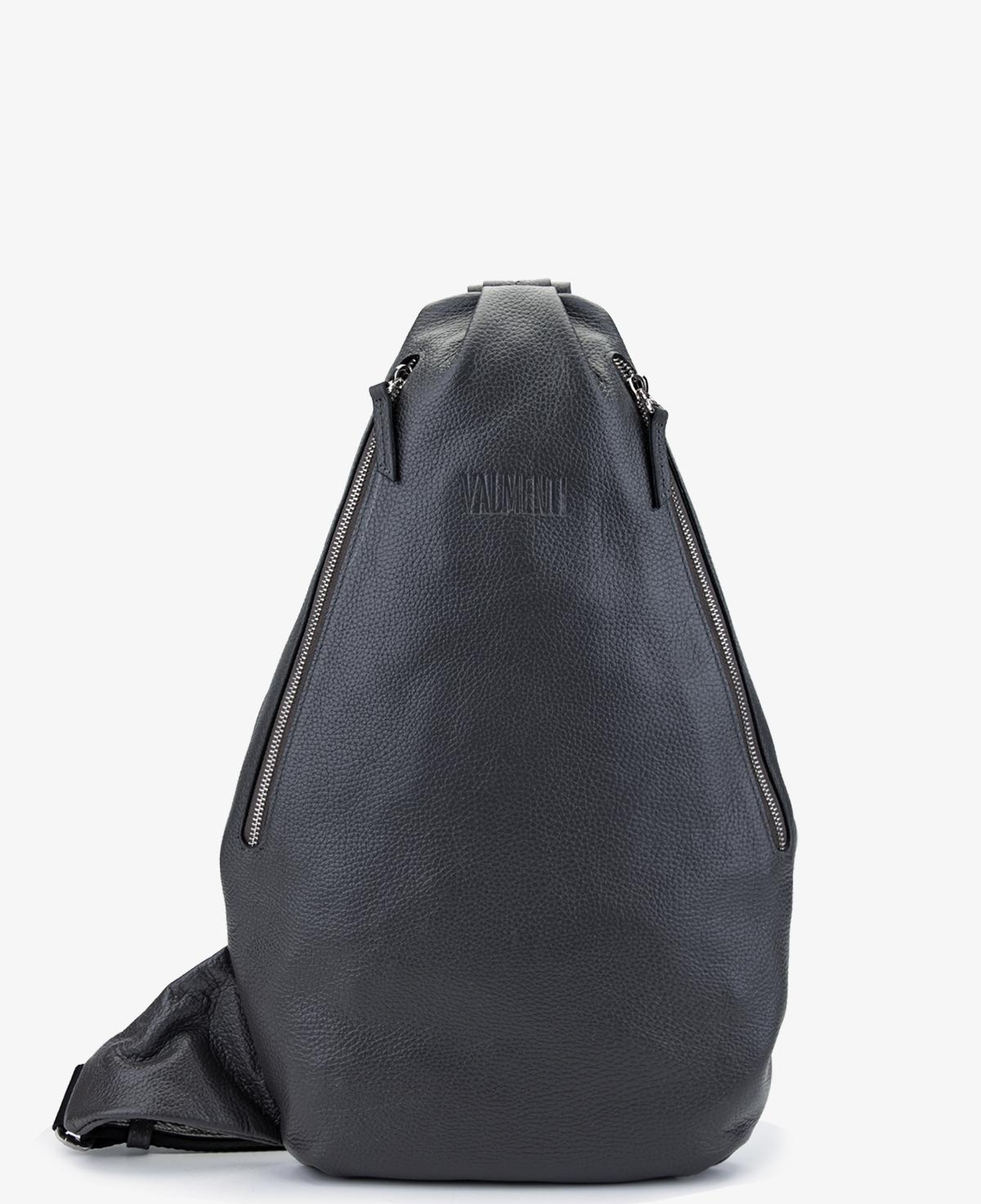 Valmenti Erkek Hakiki Deri Gri Body Bag Çanta