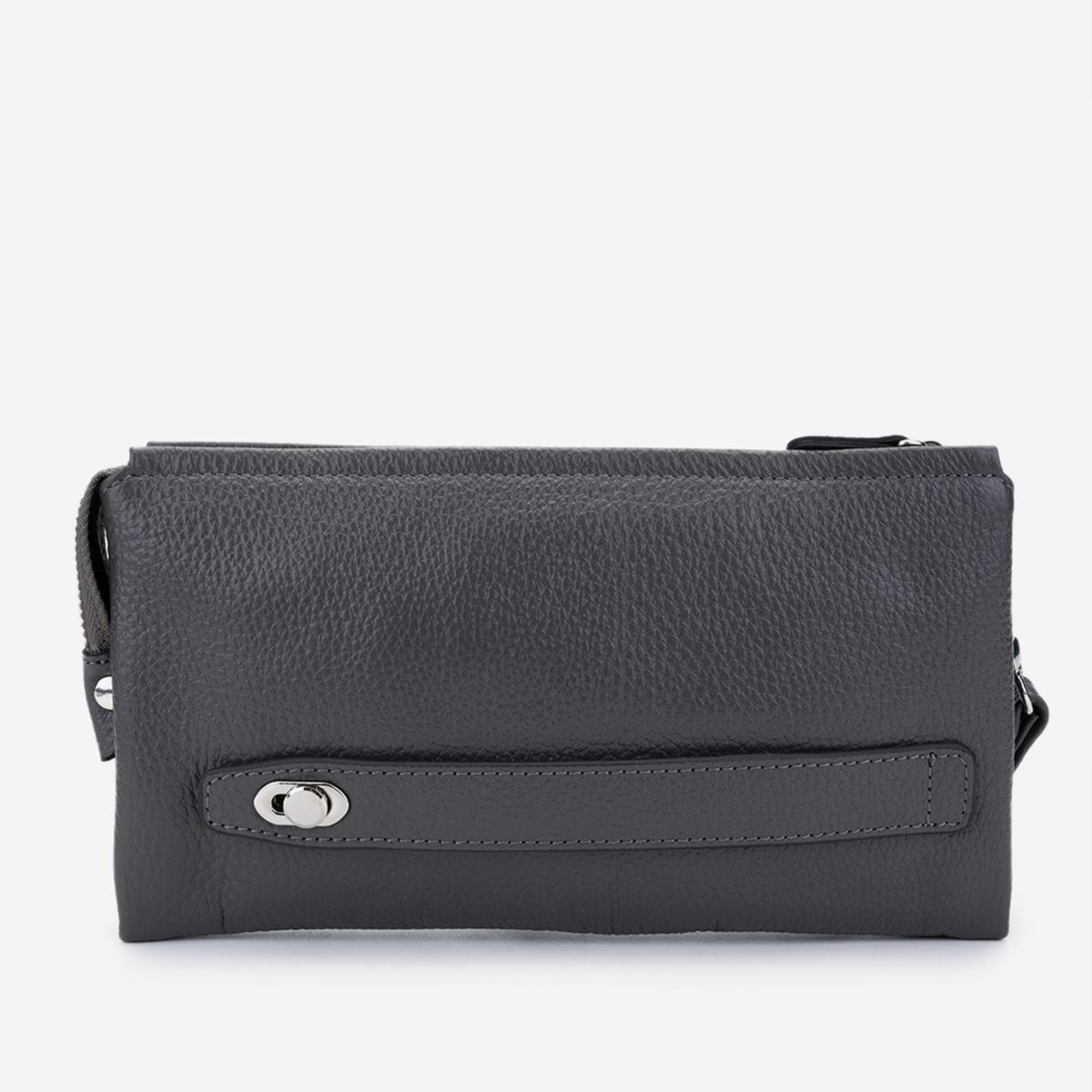 Valmenti Erkek Hakiki Deri Gri El Çantası