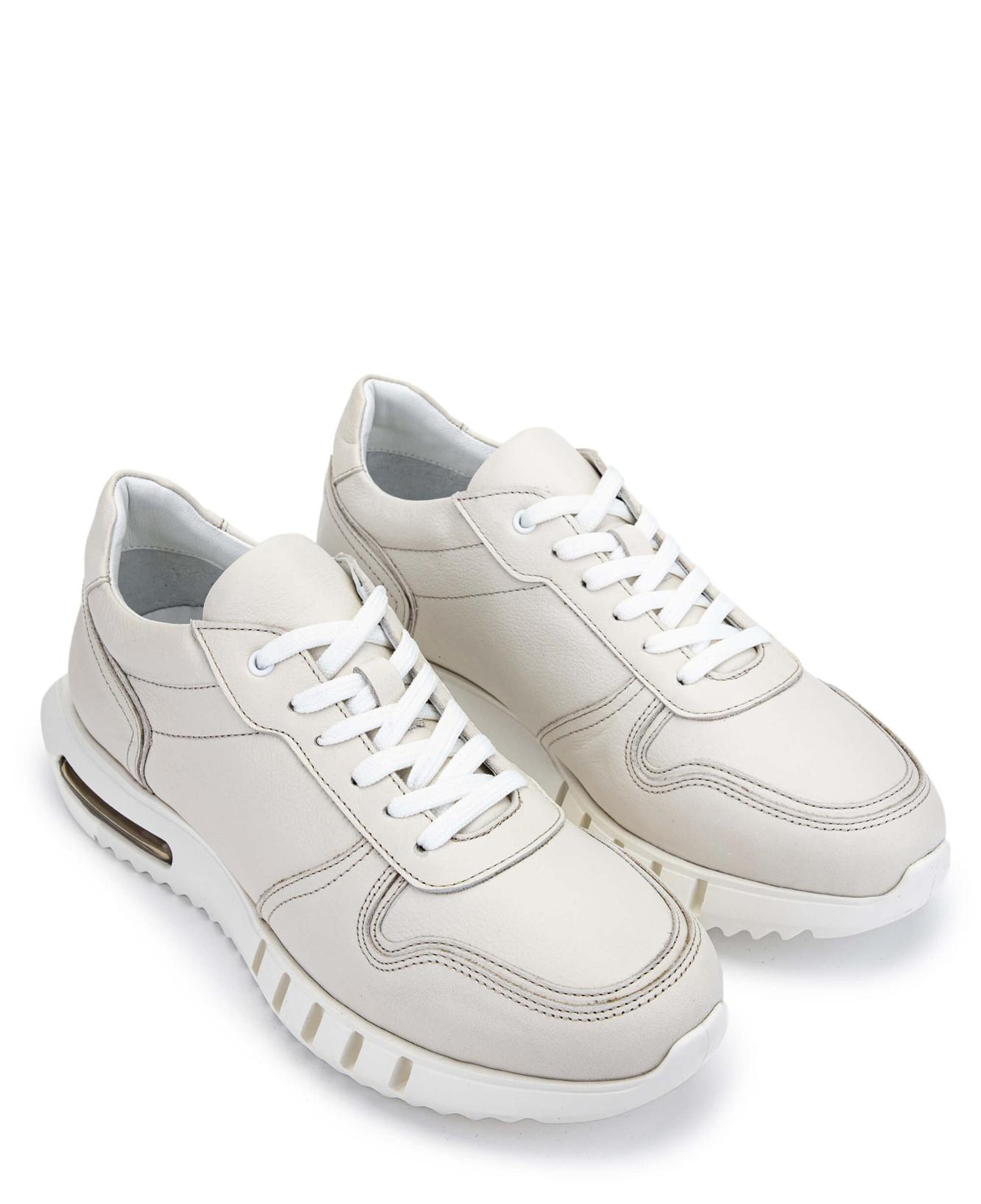 Tamer Tanca Erkek Hakiki Deri Kırık Beyaz Sneakers & Spor Ayakkabı