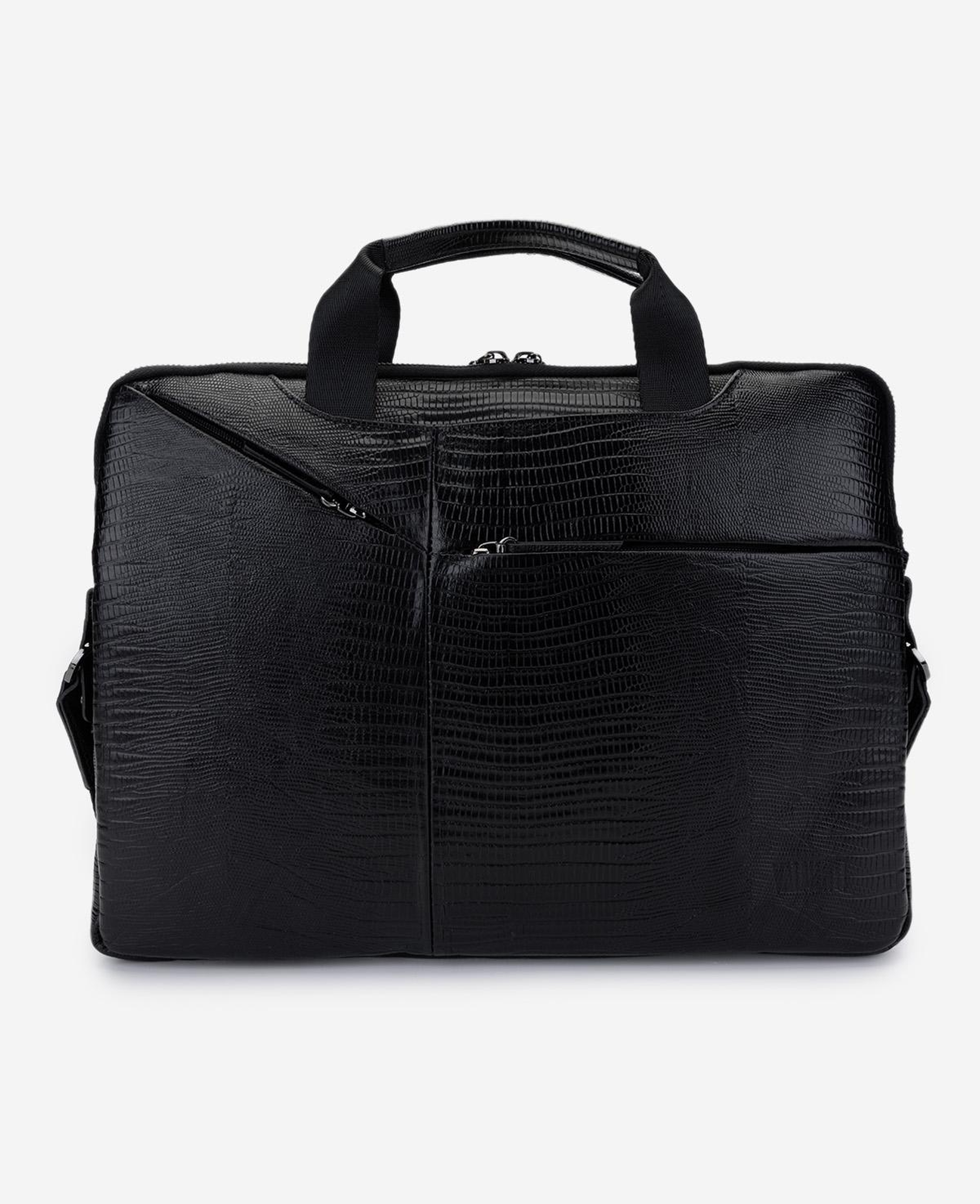 Valmenti Erkek Hakiki Deri Siyah Lazer Evrak Çantası