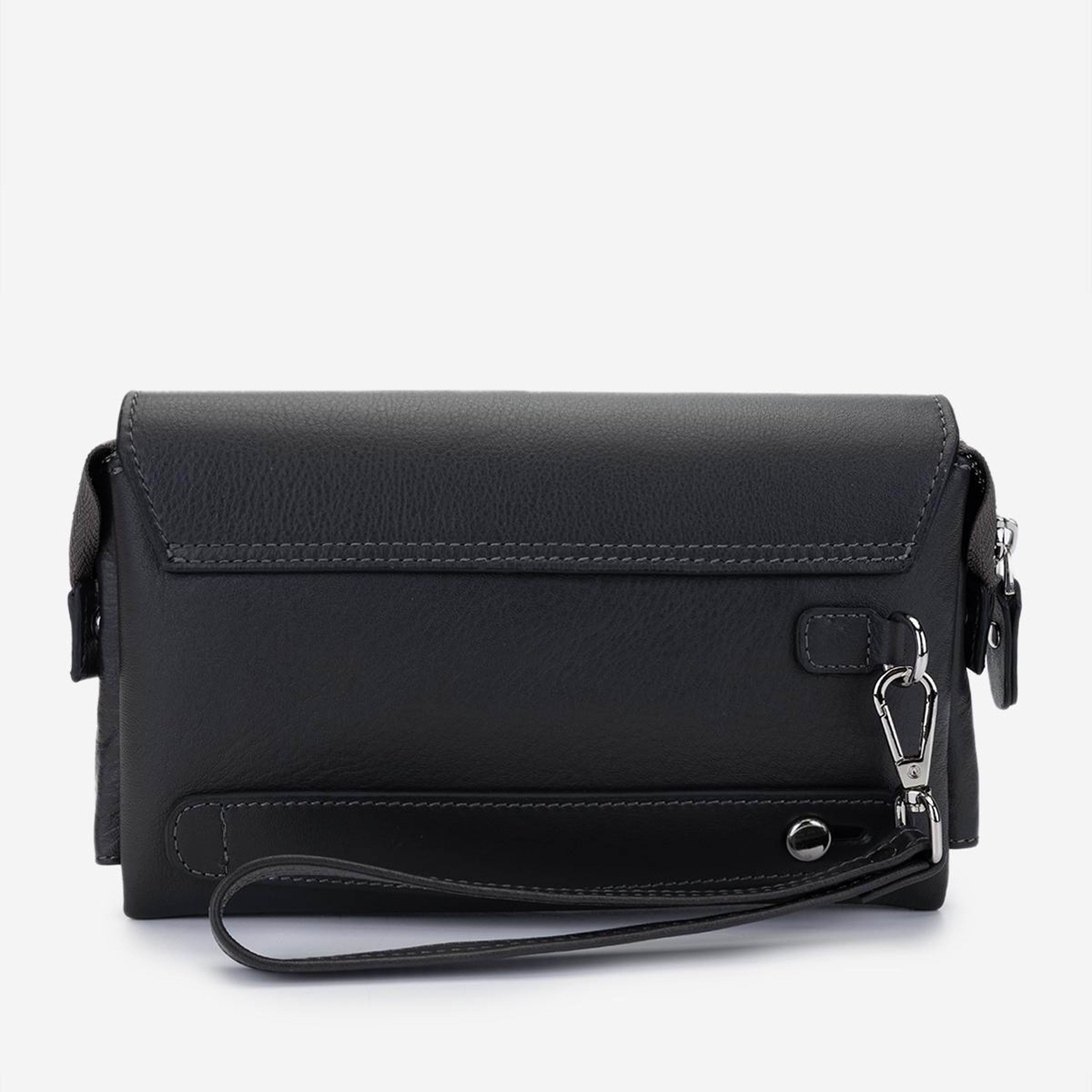 Valmenti Erkek Hakiki Deri Antrasit El Çantası