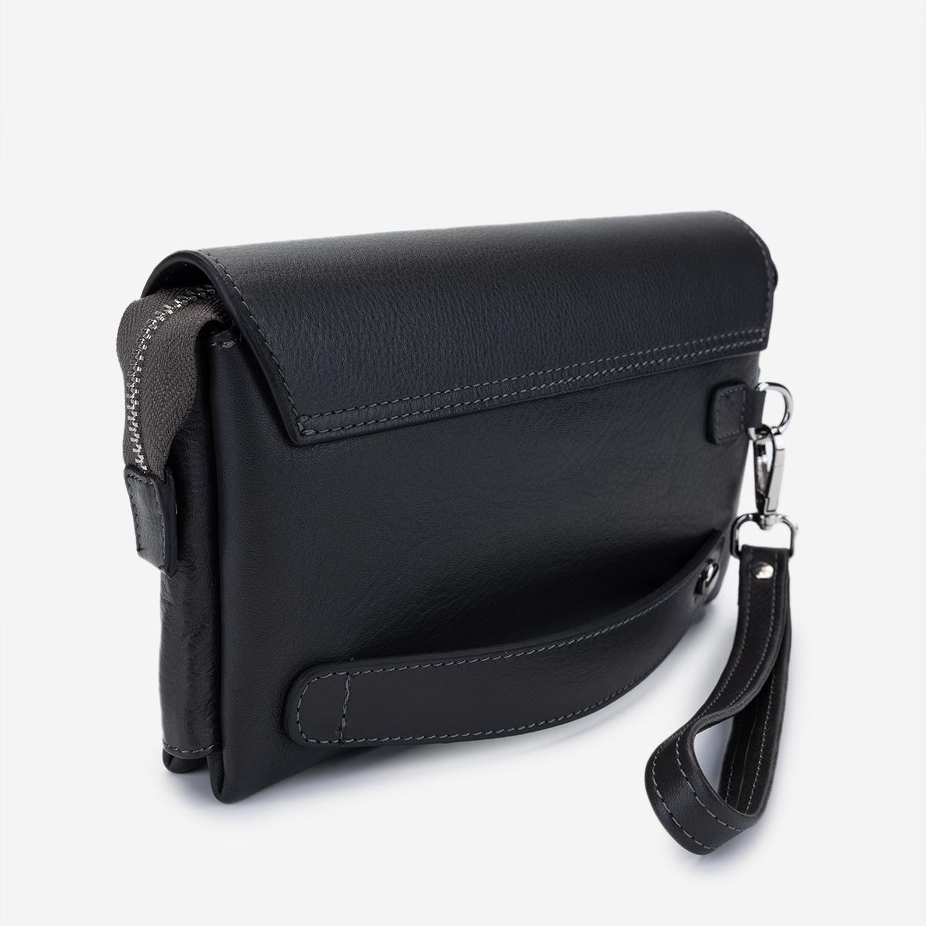 Valmenti Erkek Hakiki Deri Antrasit El Çantası