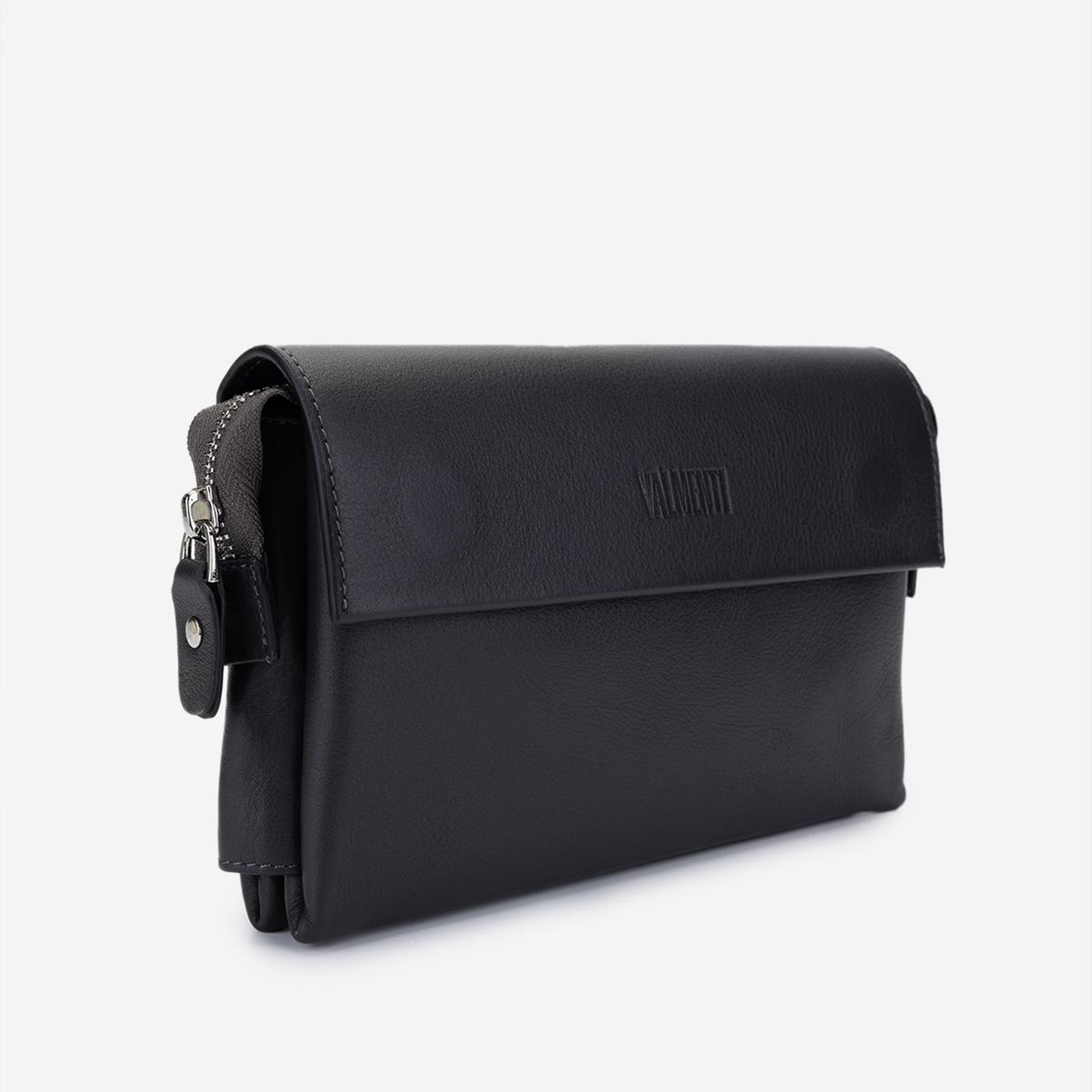 Valmenti Erkek Hakiki Deri Antrasit El Çantası