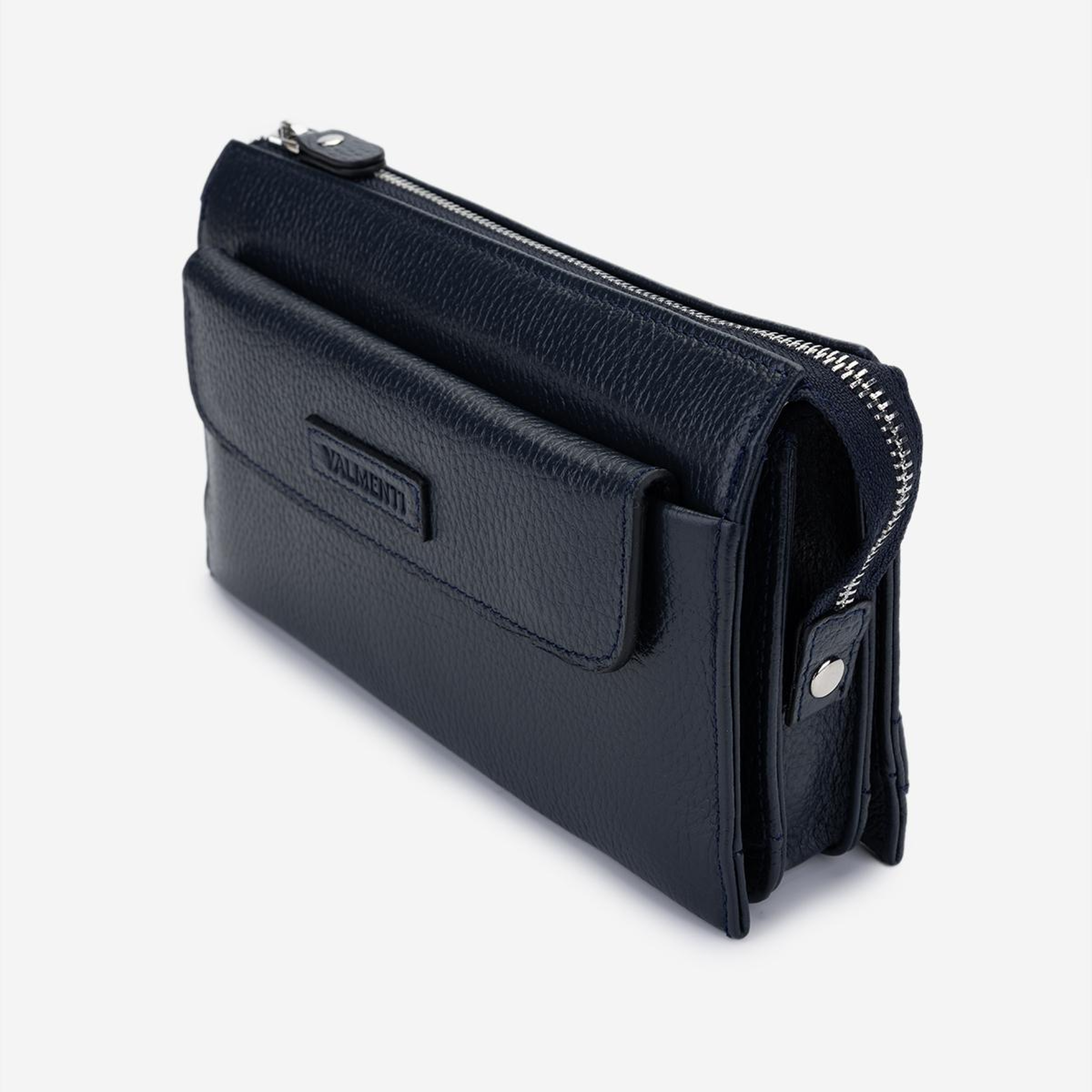 Valmenti Erkek Hakiki Deri Lacivert El Çantası